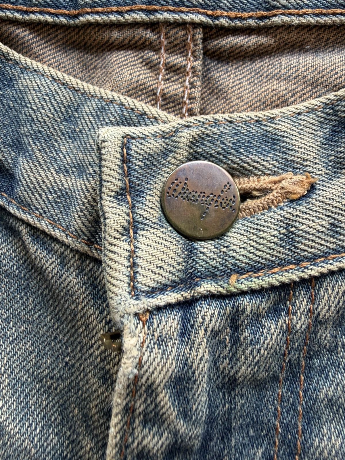 Kapital VINTAGE WRANGLER SELVEDGE BAGGY RUSTY DISTRESSED DENIM Size US 30 / EU 46 - 21 Thumbnail