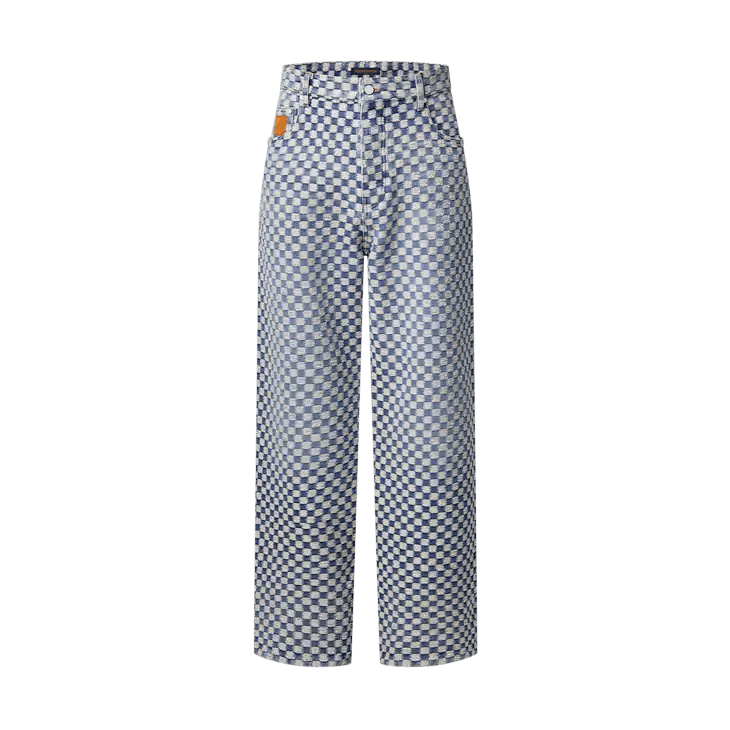 Louis Vuitton Damier Wide Leg Jeans Size US 31 - 1 Thumbnail