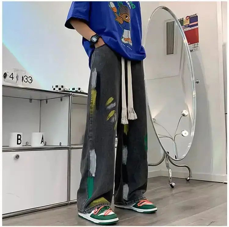 Japanese Brand Retro straight leg graffiti jeans Size US 32 / EU 48 - 1 Thumbnail