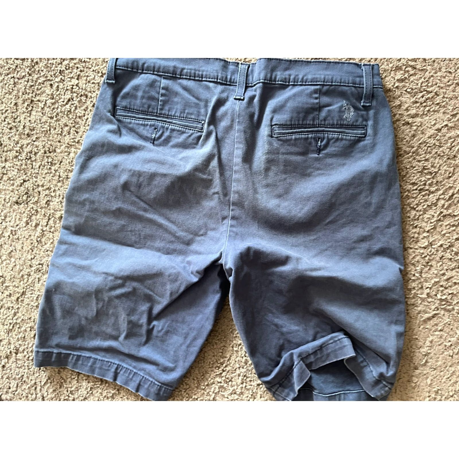 Vintage US Polo Assn Shorts Navy Blue Chino 32x8 Stretch Drawstring Beach Casual Mens Size US XS / EU 42 / 0 - 2 Thumbnail