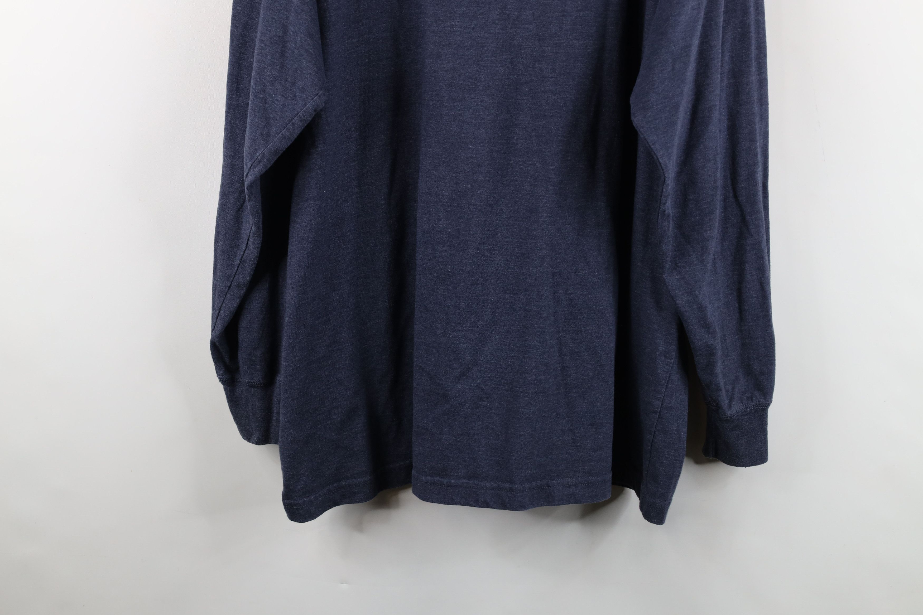 Vintage Vintage 90s Streetwear Blank Long Sleeve Henley T-Shirt Blue Size US XXL / EU 58 / 5 - 12 Thumbnail