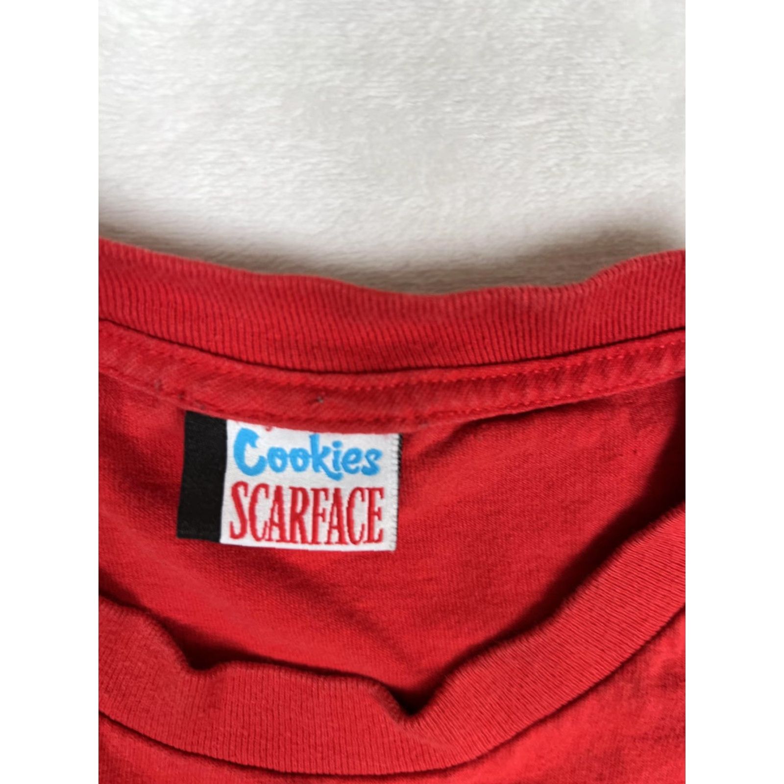 Vintage Scarface x Cookies T-Shirt Mens XL Red Sunset Vintage Crew Neck Graphic Print Tony Montana Size US XL / EU 56 / 4 - 4 Thumbnail