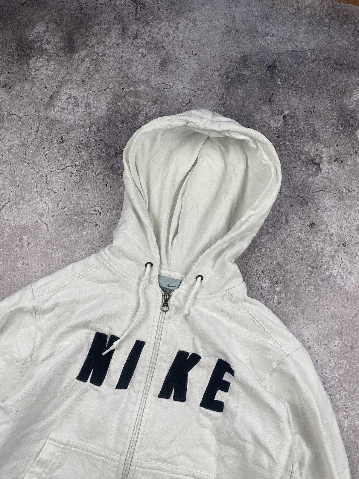 Nike × Vintage Vintage Y2K Nike Big Logo White Zip Up Hoodie rare 90’s Size M / US 6-8 / IT 42-44 - 3 Thumbnail