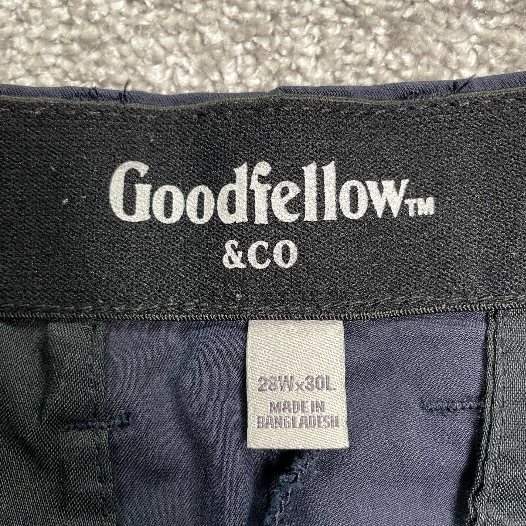 Vintage Goodfellow & Co. Chino Pants Mens 28W 28L Navy Blue Straight Slim Cotton 28x28 Size US 28 / EU 44 - 5 Thumbnail