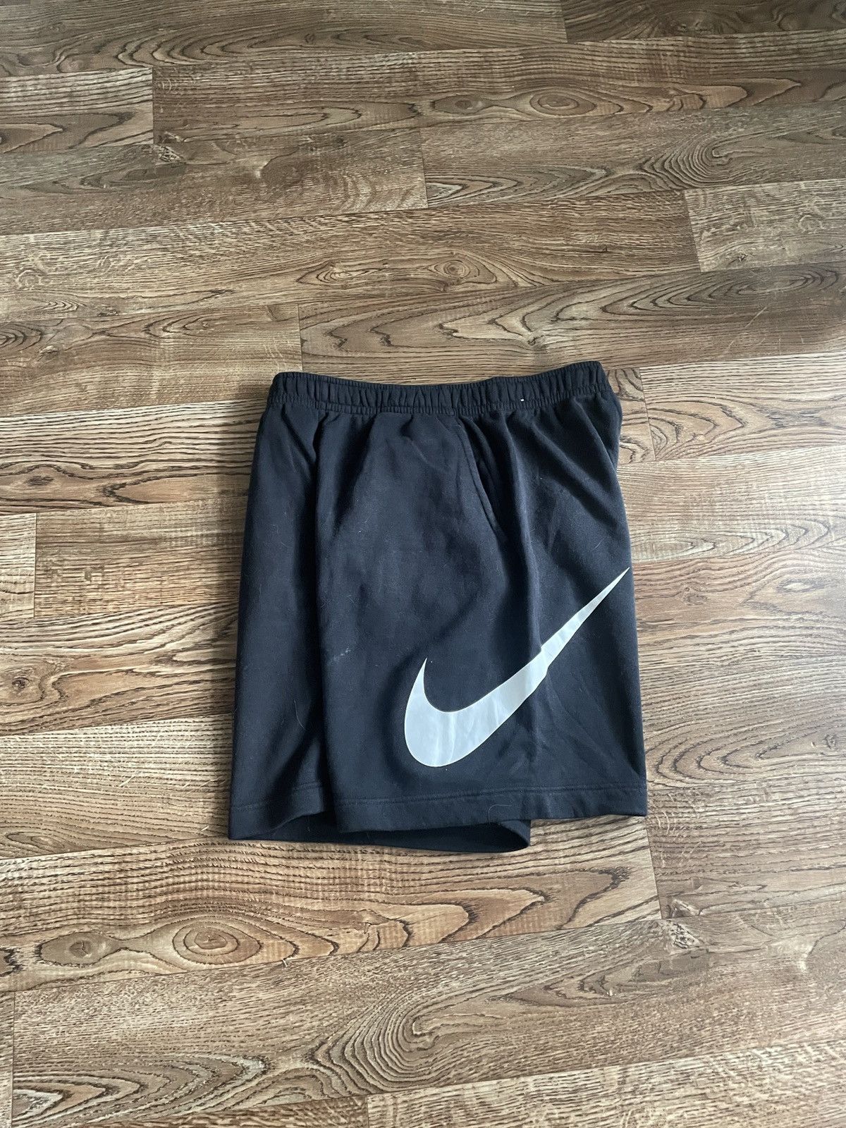 Nike Nike Big Swoosh Shorts Black large vintage sportswear Size US 33 - 5 Thumbnail
