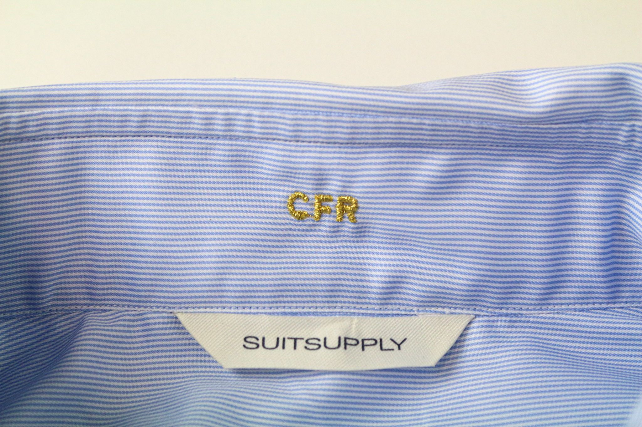 Suitsupply ~L Extra Slim Blue Cotton Striped Shirt 77156 Size US L / EU 52-54 / 3 - 8 Thumbnail