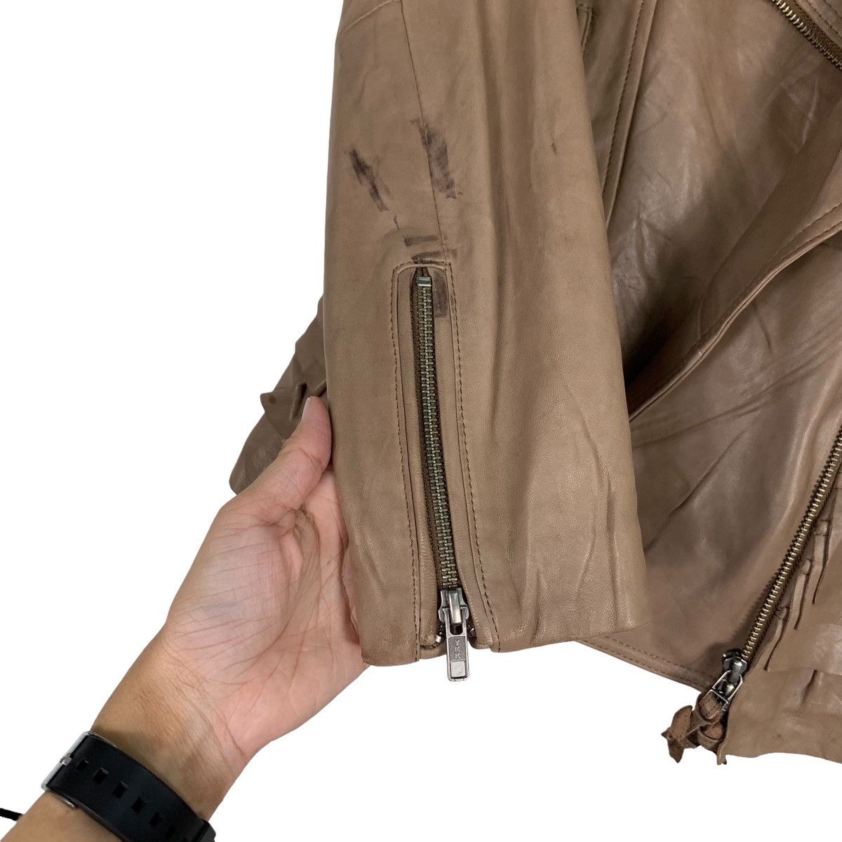 Paul & Joe PAUL & JOE Brown Leather Jacket #0370-C17 Size S / US 4 / IT 40 - 13 Thumbnail