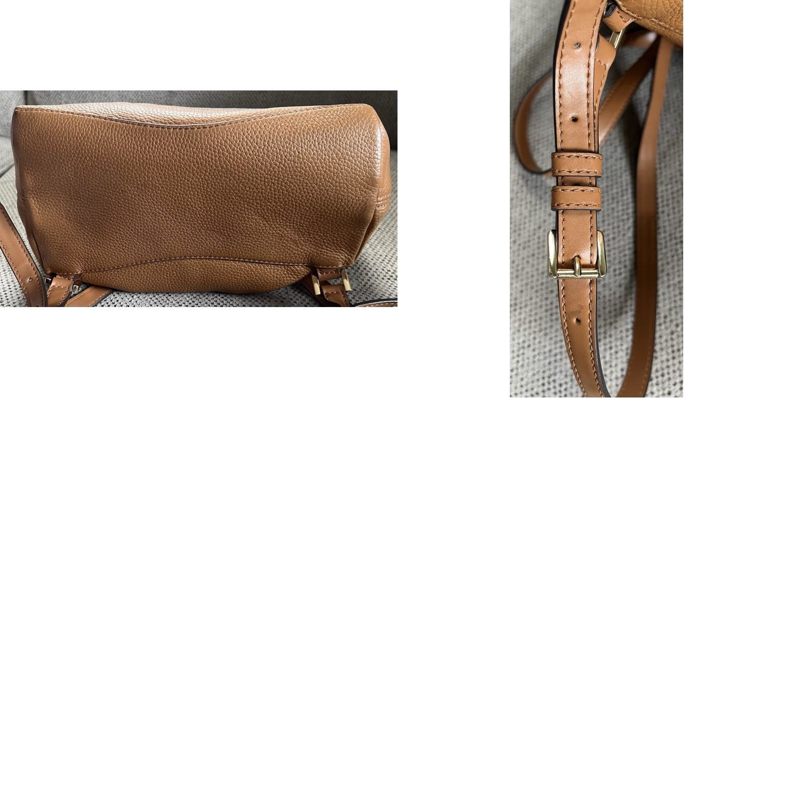 Vintage Michael Kors Raven Purse Backpack Monogram Brown Pebble Leather Medium Women Backpack Size ONE SIZE - 9 Thumbnail