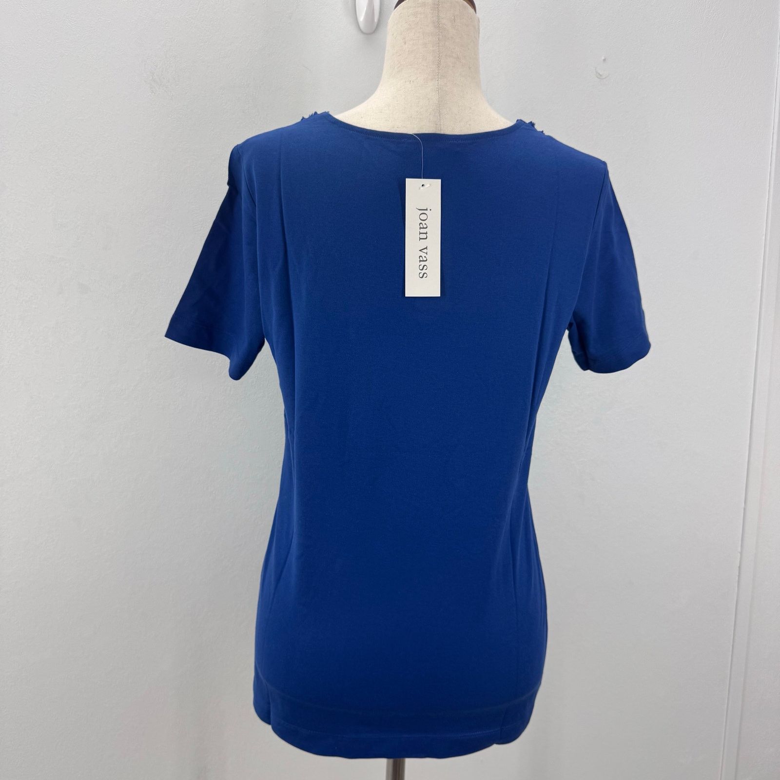 Vass Joan Vass Women's Mesh Neck Tee Persian Blue size 1/M Casual Size M / US 6-8 / IT 42-44 - 2 Thumbnail