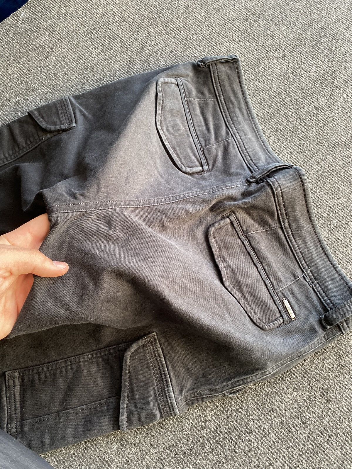 Diesel 🔥Opium Punk Diesel cargo black faded opium pants Size US 33 - 16 Thumbnail