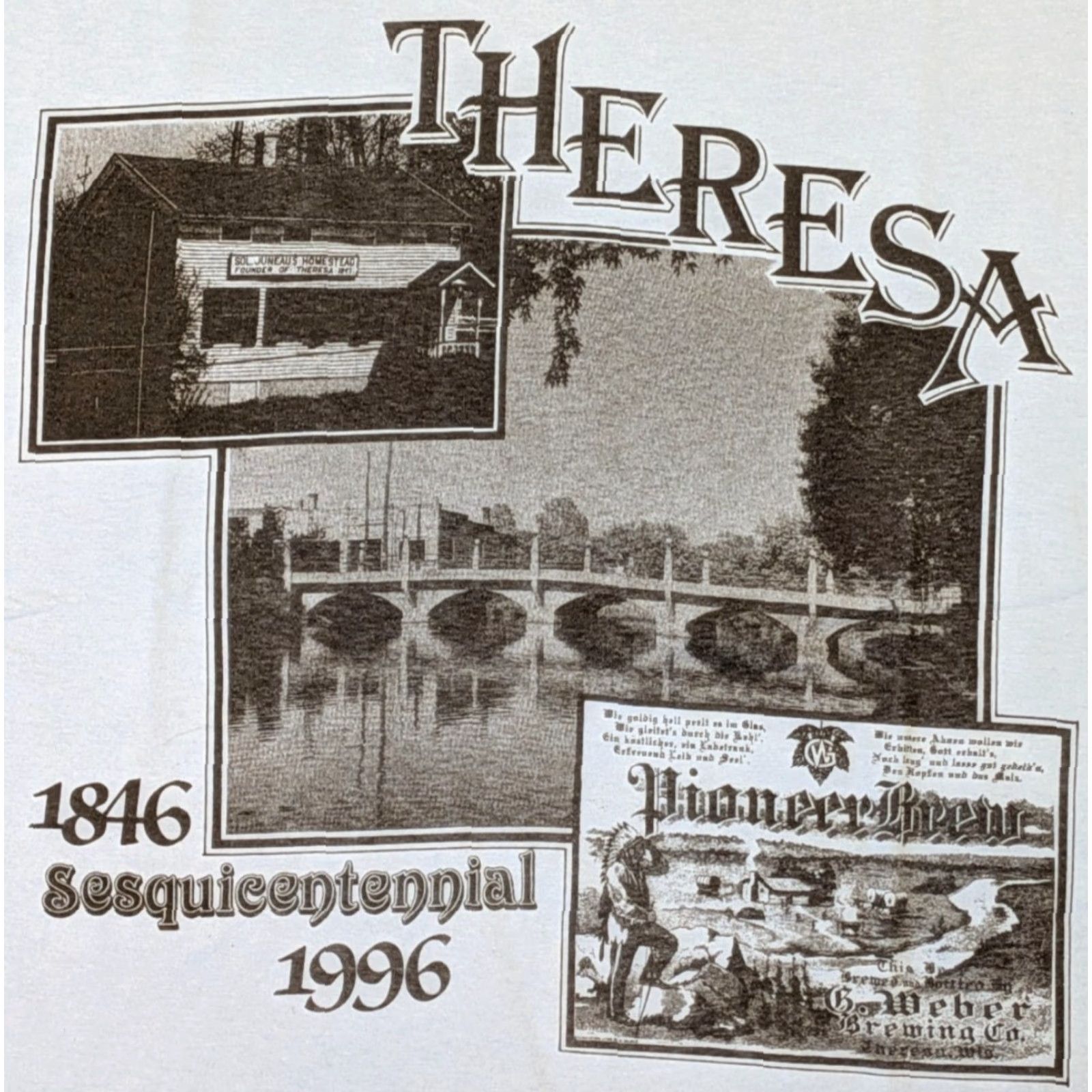 Fruit Of The Loom VINTAGE Solomon & Josette Juneau House Thersea Wisconsin Sesquicentennial T-Shirt Size US XL / EU 56 / 4 - 3 Thumbnail