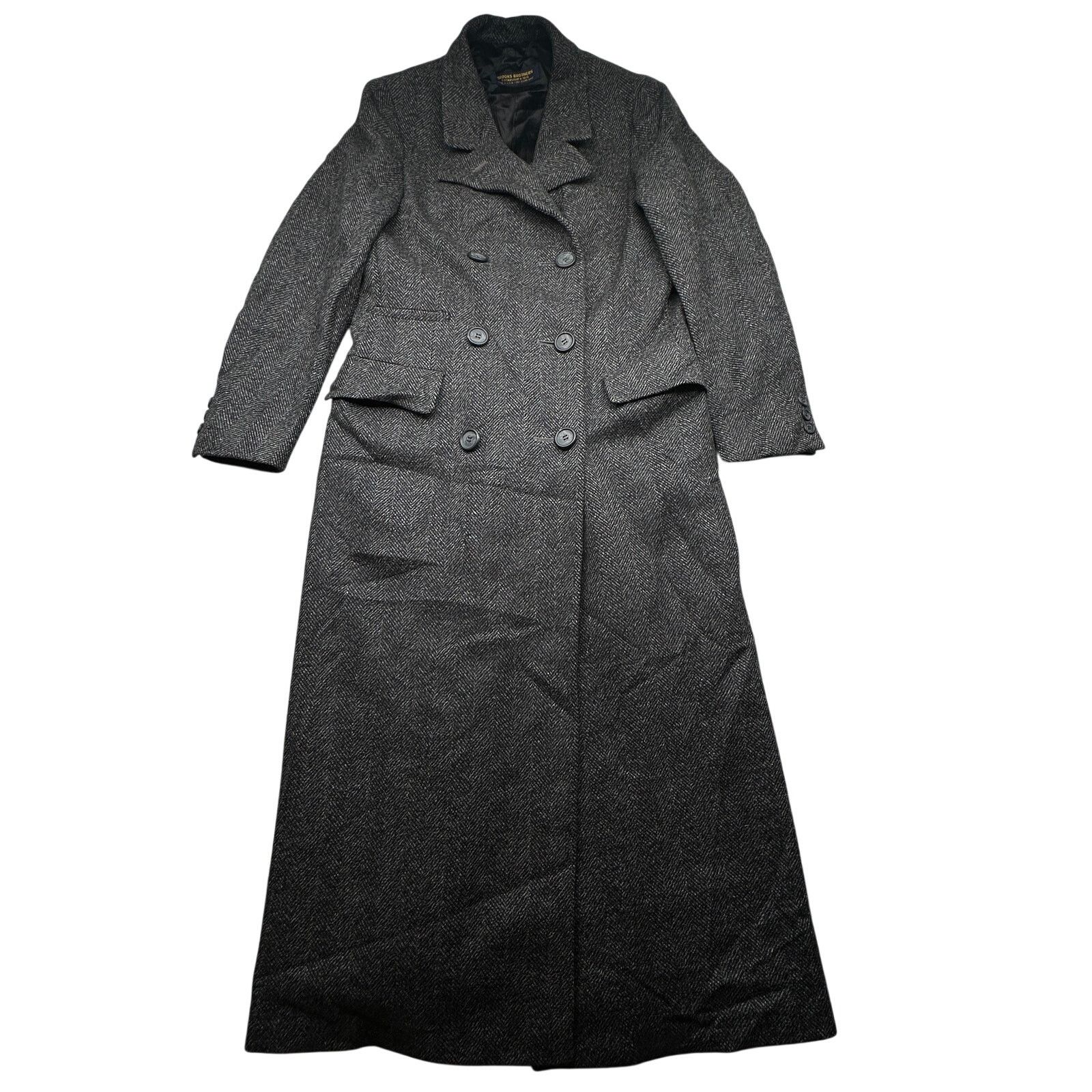 Brooks Brothers VTG Brooks Brothers Herringbone Tweed Long Coat Womens 18 Size XXL / US 16-18 / IT 52-54 - 1 Thumbnail