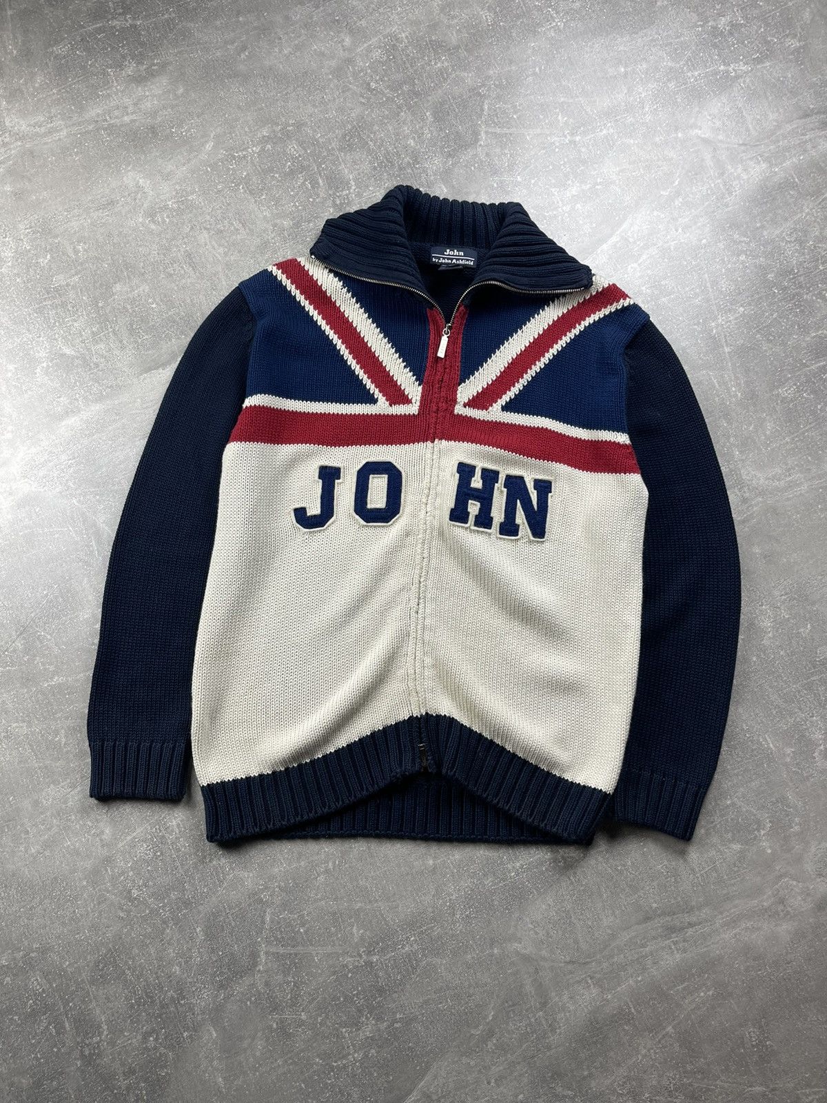 Other John by John Ashfield Union Jack Knit Half-Zip Sweater Size US L / EU 52-54 / 3 - 2 Thumbnail