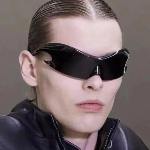 image of Jewelry Goggle One Piece Sun Glasses in Black, Men's