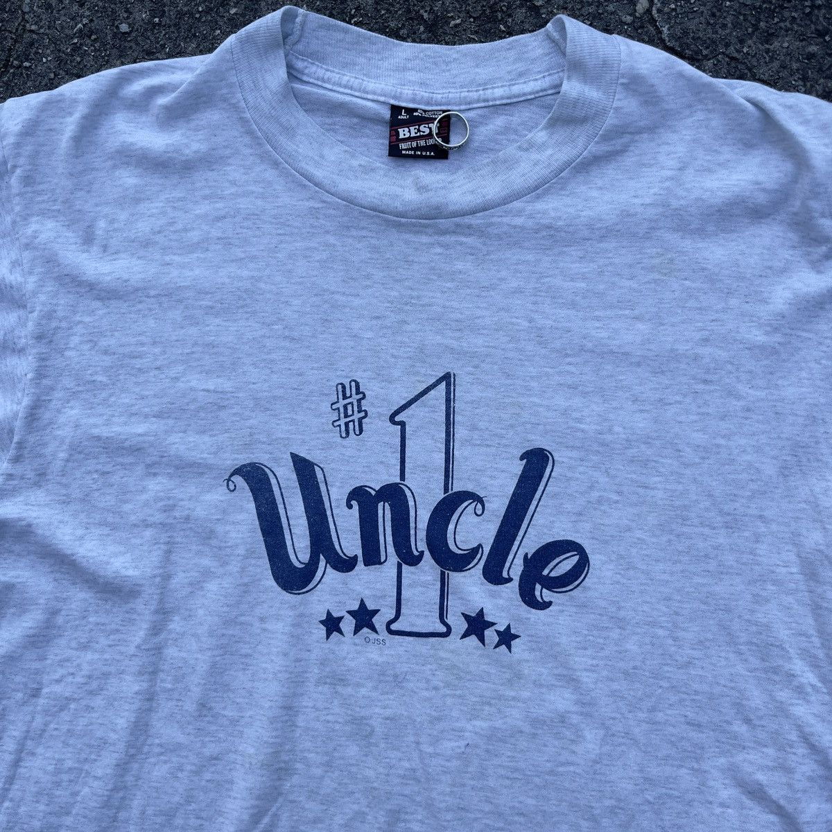 Fruit Of The Loom × Vintage Vintage 90s #1 UNCLE Single Stitch Shirt Size US L / EU 52-54 / 3 - 2 Thumbnail