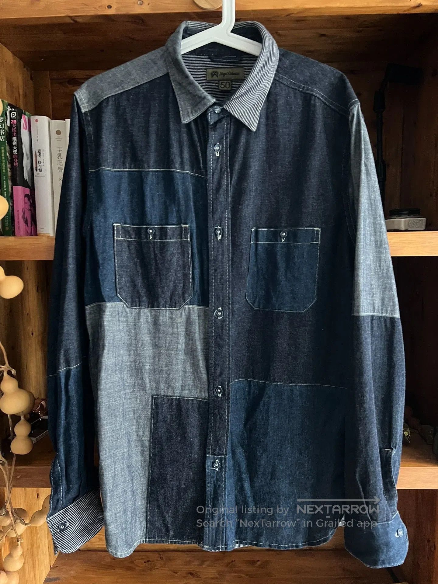 Nigel Cabourn Nigel Cabourn Indigo Patchwork Workwear Shirt. Size US M / EU 48-50 / 2 - 1 Thumbnail