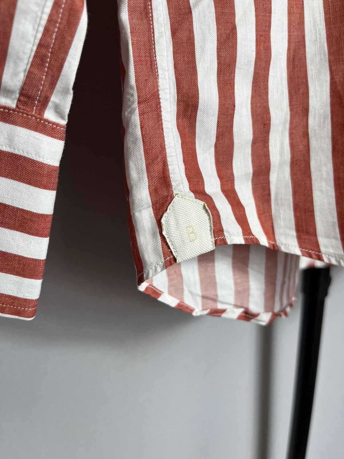 Other BRULI linen cotton shirt button up striped mebs long sleeve Size US M / EU 48-50 / 2 - 5 Thumbnail