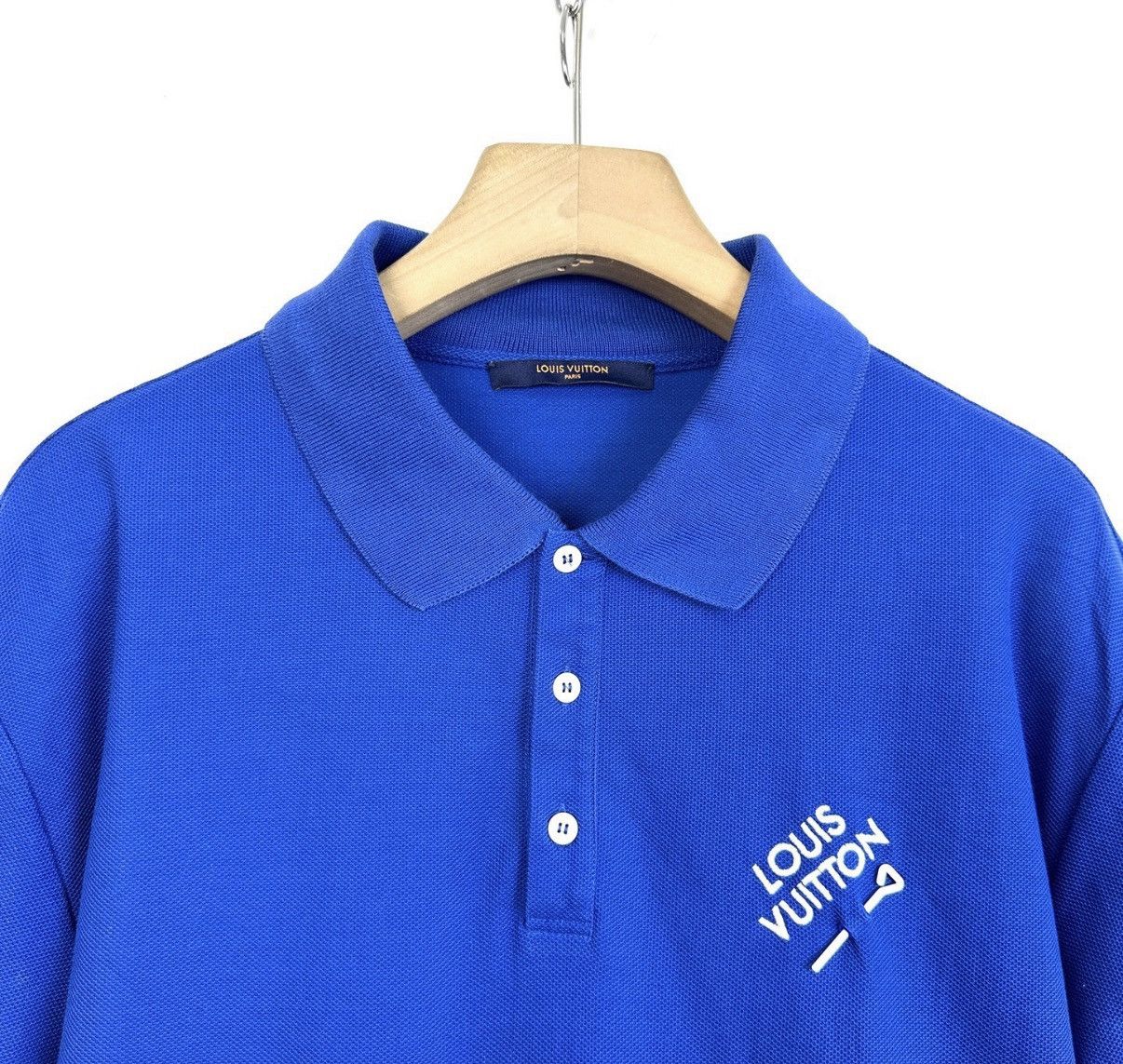 Louis Vuitton Louis Vuitton Blue Pin Embroidered Logo Short Sleeve K12 Size US XL / EU 56 / 4 - 3 Thumbnail