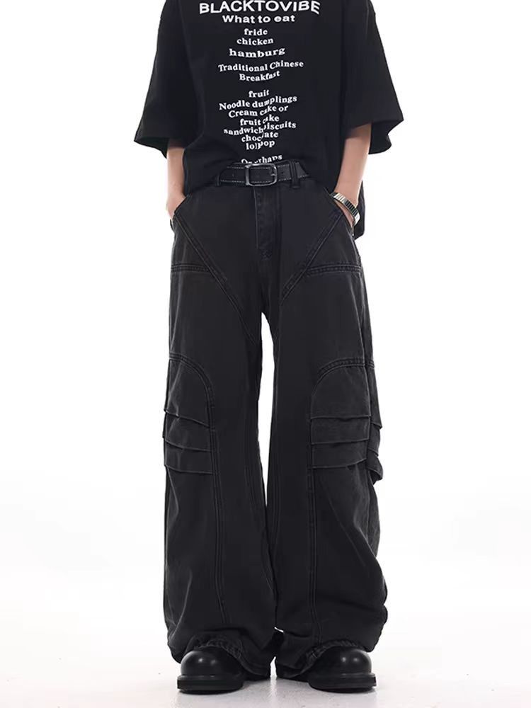 Japanese Brand × Jean Street wash baggy straight leg casual jeans Size US 28 / EU 44 - 2 Thumbnail