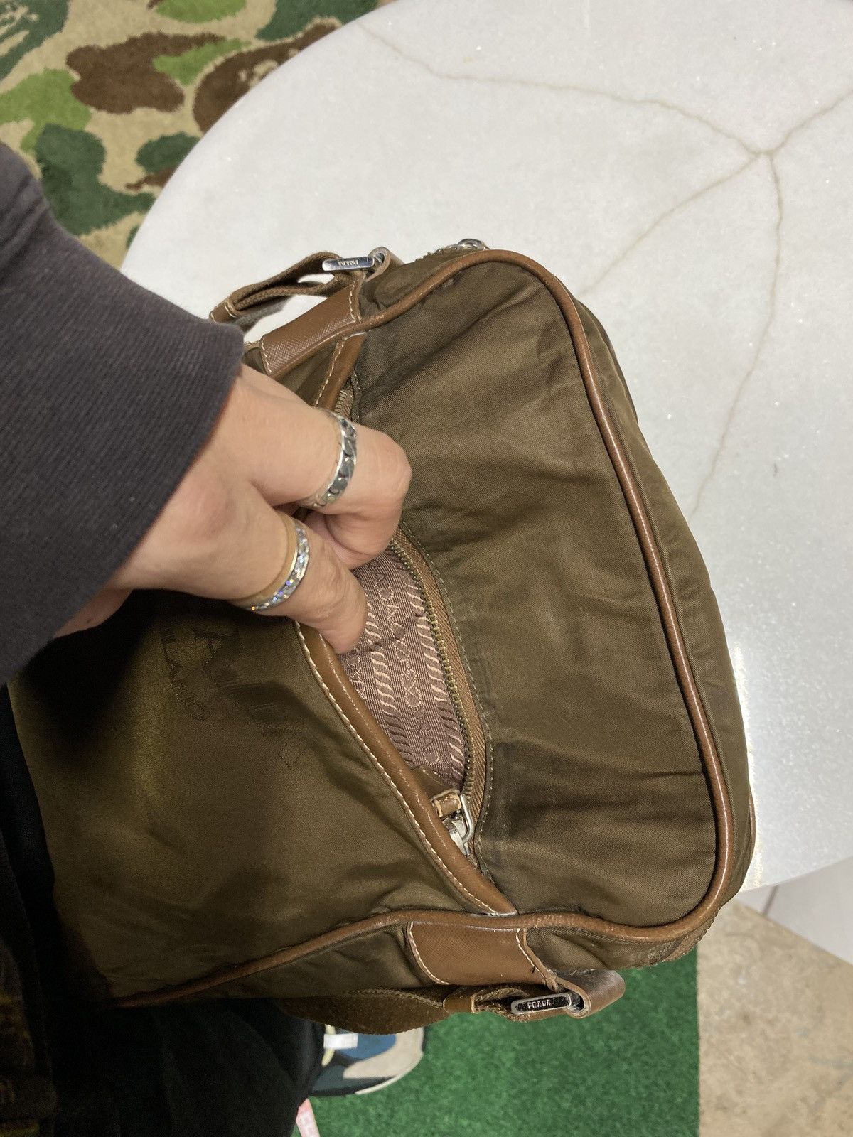 Prada Prada Vtg Brown Nylon Messenger Crossbody Bag Size ONE SIZE - 8 Thumbnail