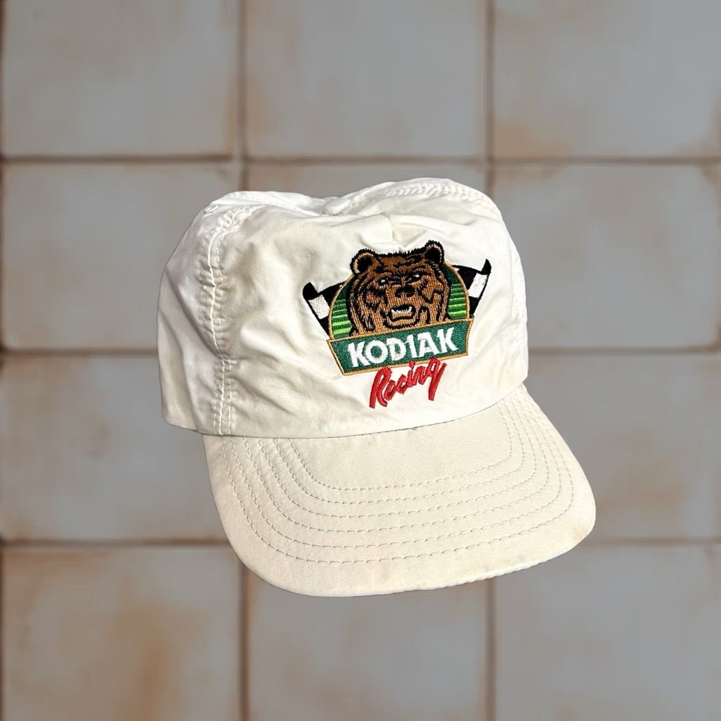 Vintage VINTAGE Kodiak Racing Hat Snapback White Embroidered Adjustable Cap USA Made 90s Mens Size ONE SIZE - 1 Thumbnail