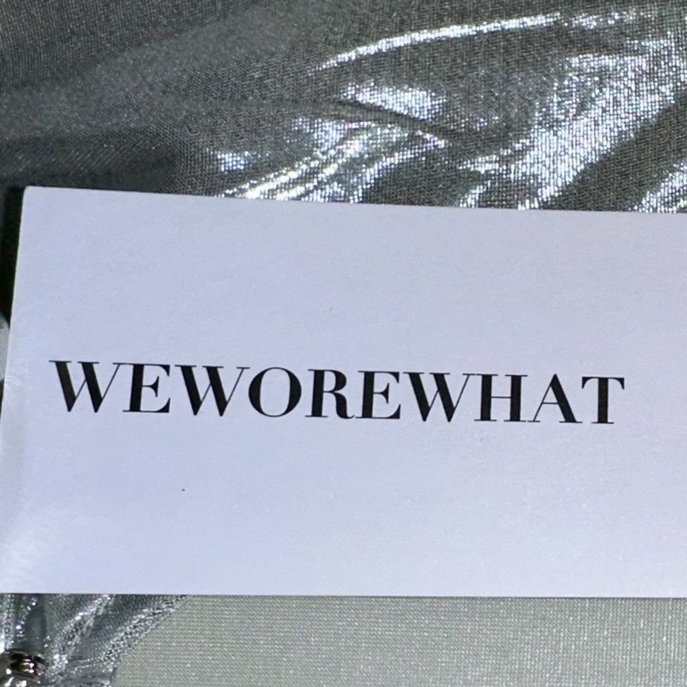 WeWoreWhat NWT WEWOREWHAT Asymmetrical Silver Cut-out Dress - large Size L / US 10 / IT 46 - 6 Thumbnail