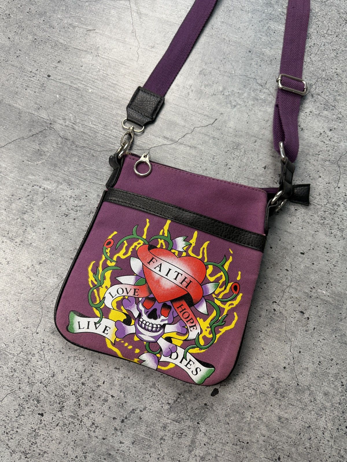 Ed Hardy Ed Hardy Style Bag Skull Flowers Tattoo Japan Style Size ONE SIZE - 2 Thumbnail