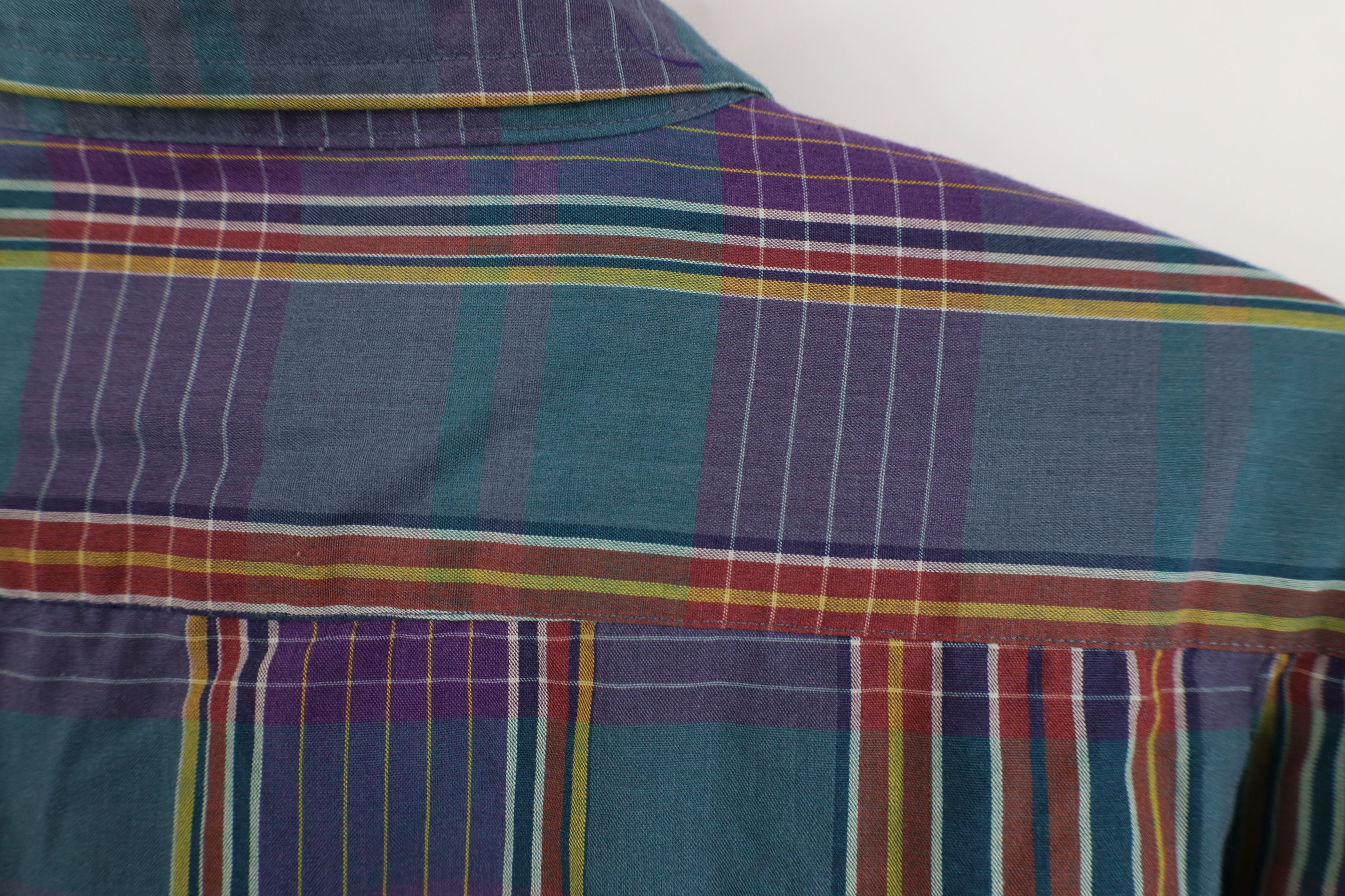 Levi's Vintage 80s Levis Rainbow Madras Plaid Button Down Shirt Size US L / EU 52-54 / 3 - 10 Thumbnail