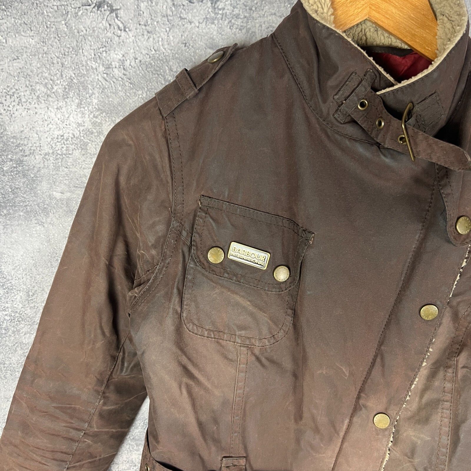Barbour Barbour International Waxed Jacket Women's Size 4 Brown ` Size S / US 4 / IT 40 - 7 Thumbnail