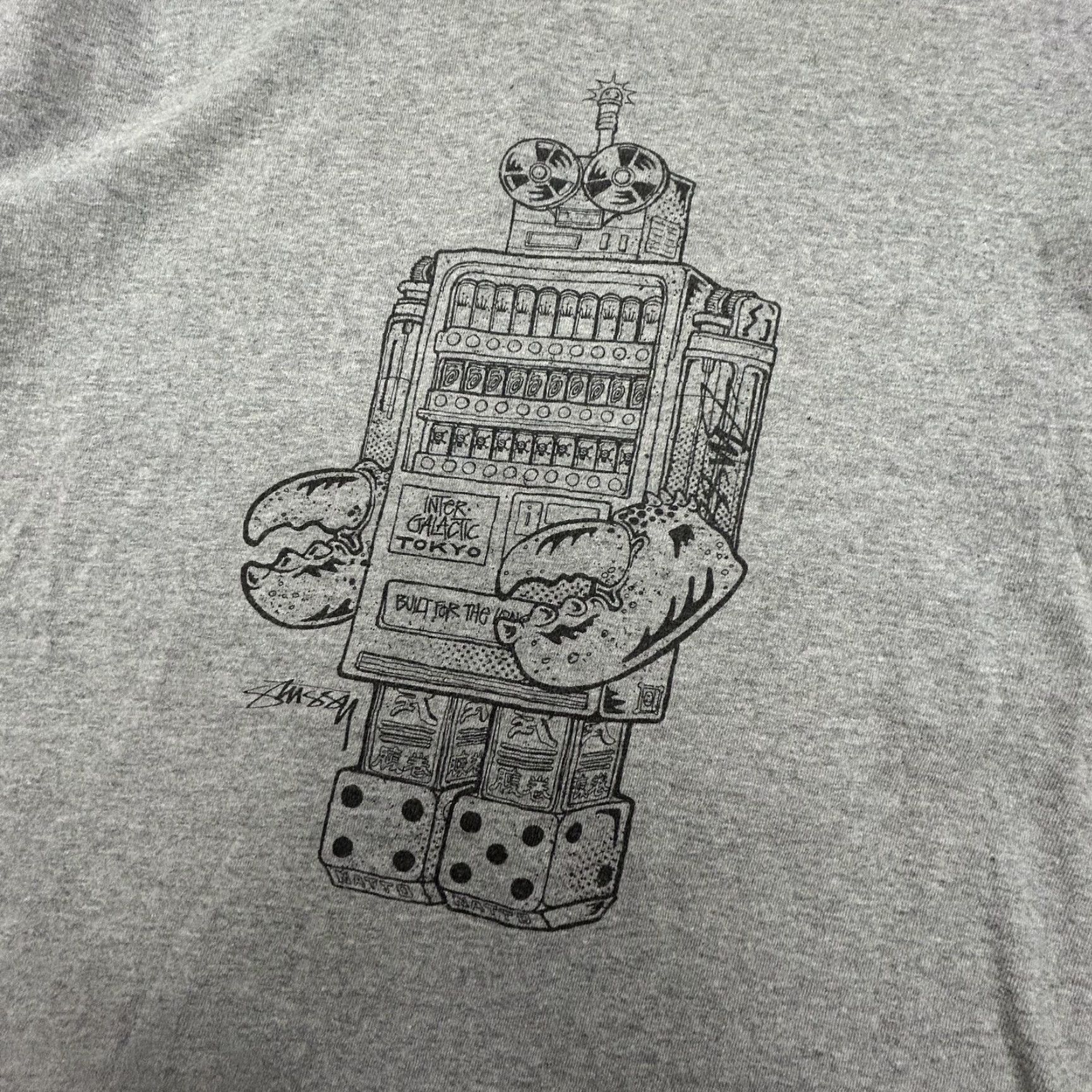 Vintage VINTAGE Stussy Shirt Mens Medium Gray Inter Galactic Tokyo Robot Streetwear Graphic Print Crew Neck Short Sleeve Mens Regular XS? Size US M / EU 48-50 / 2 - 3 Thumbnail