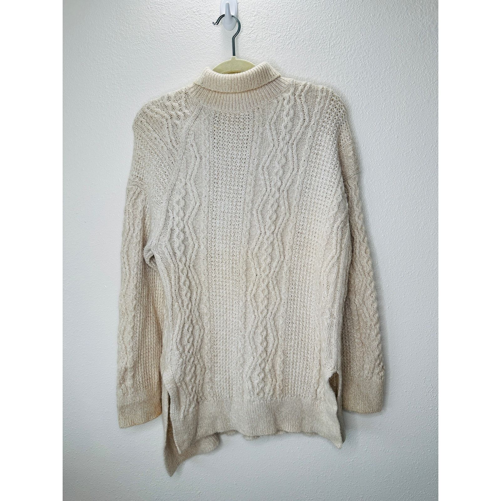 Vince Vince Cream Chunky Knit Long Sleeve Mock Neck Sweater L Size L / US 10 / IT 46 - 11 Thumbnail