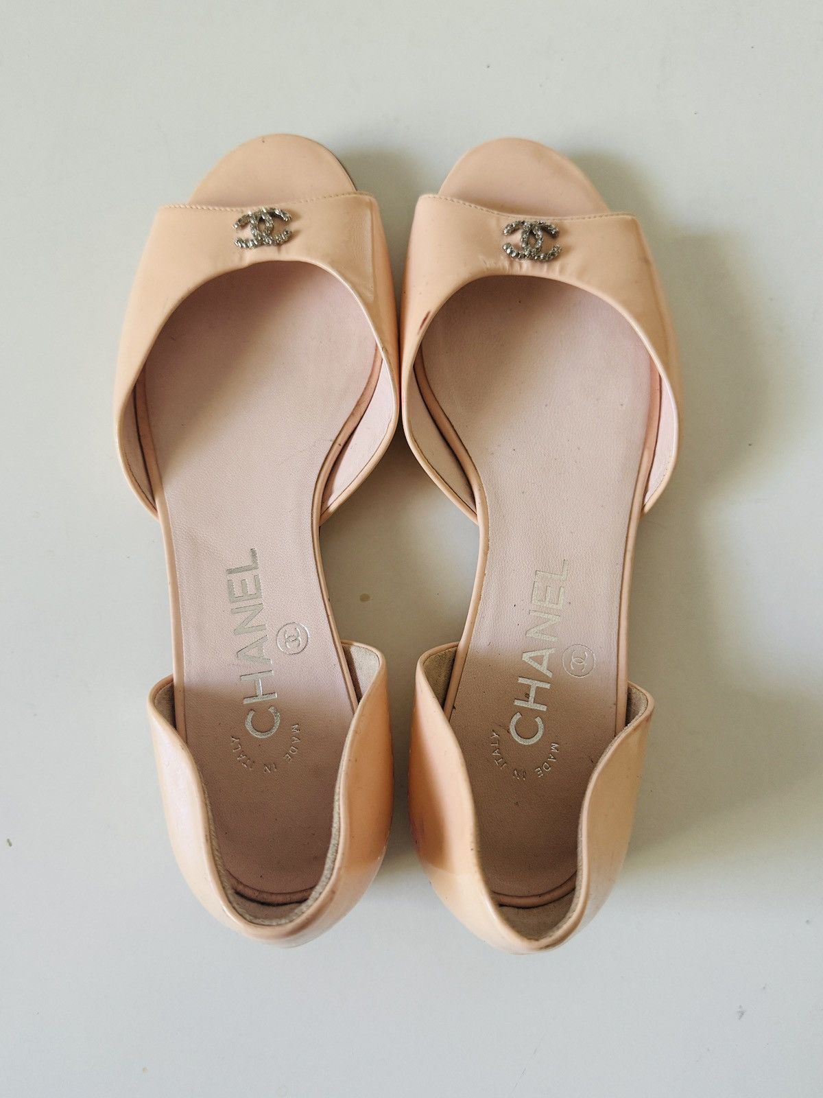 Chanel Chanel d'Orsay Peep toe flats with pearl size 37 Size US 6 / IT 36 - 1 Thumbnail
