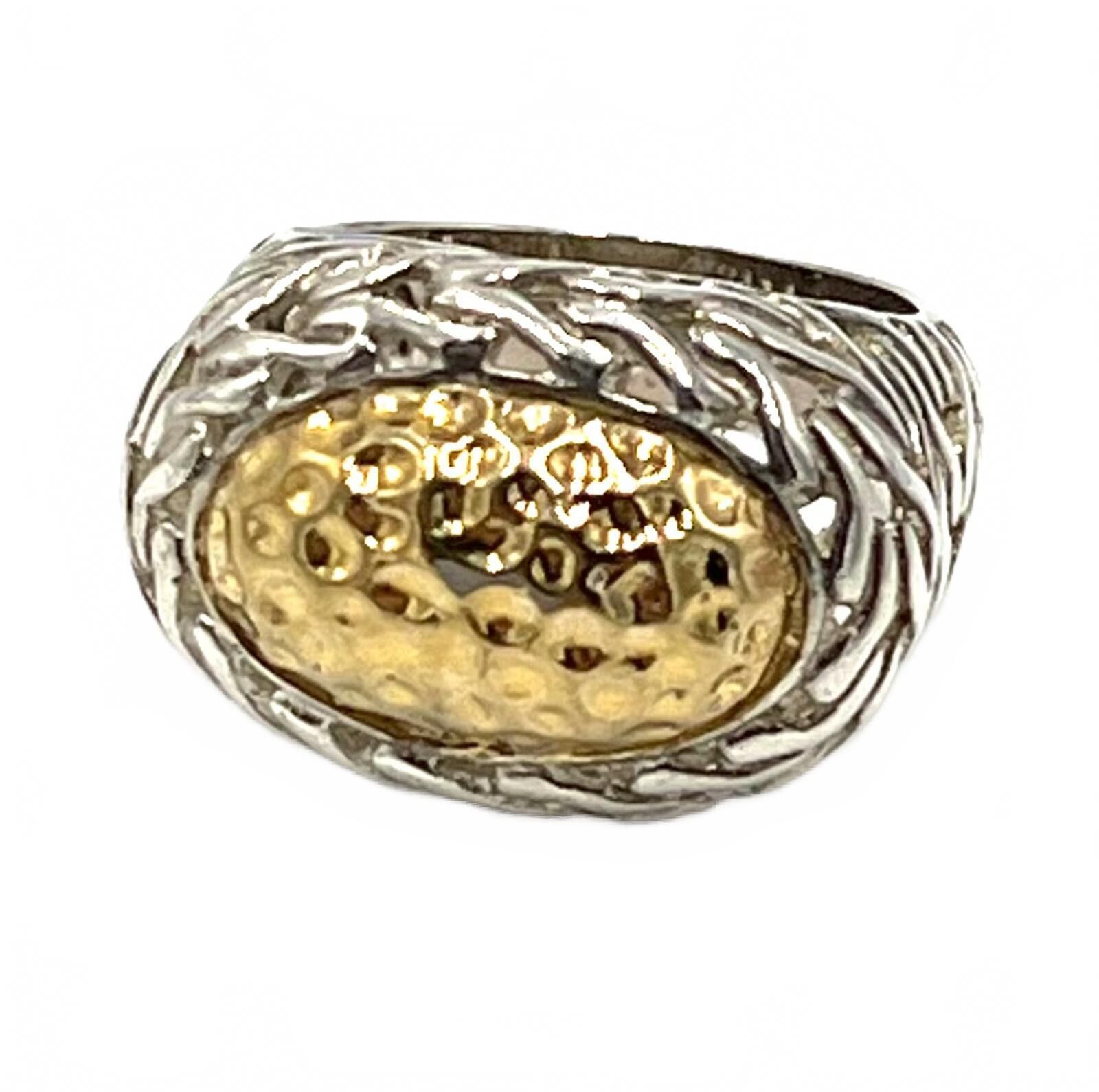 Other Collins 14K Gold Over Sterling Silver Weave Freeform Ring Size ONE SIZE - 1 Thumbnail