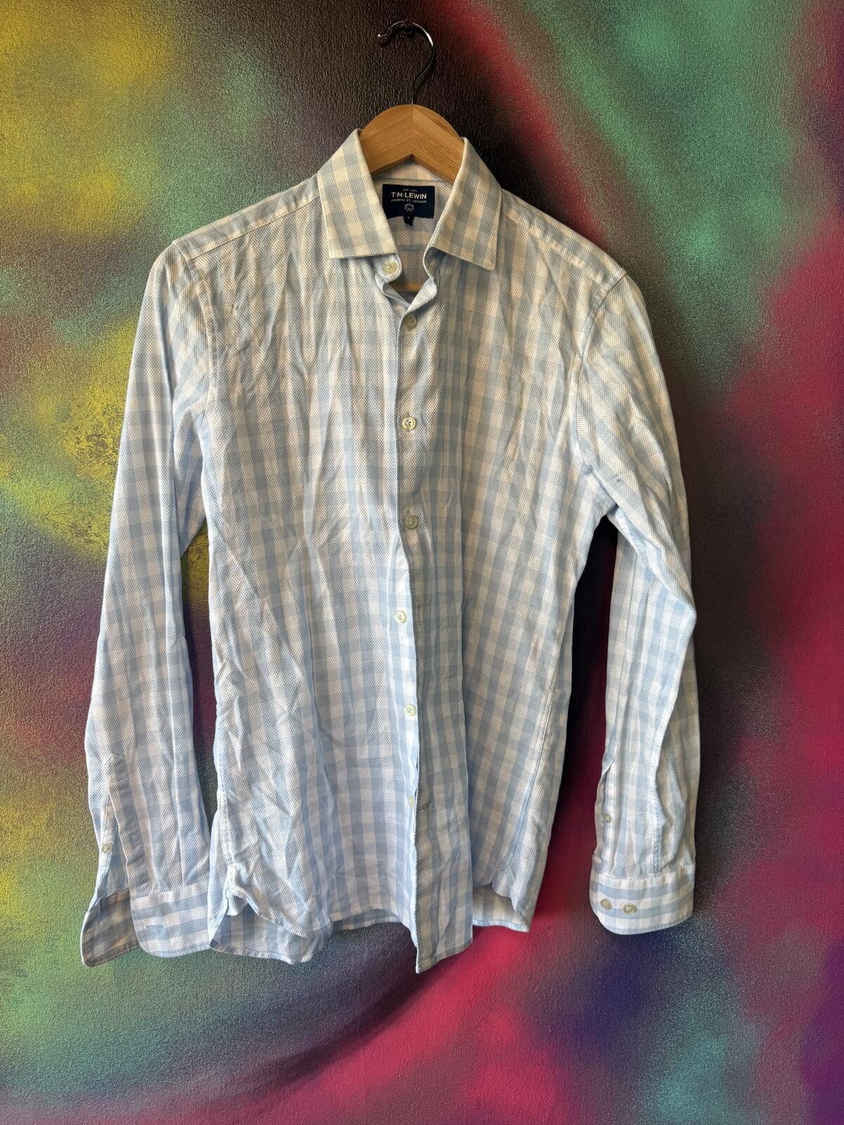 Other T.M. Lewin blue gingham check formal shirt -slim fit Size US S / EU 44-46 / 1 - 1 Thumbnail