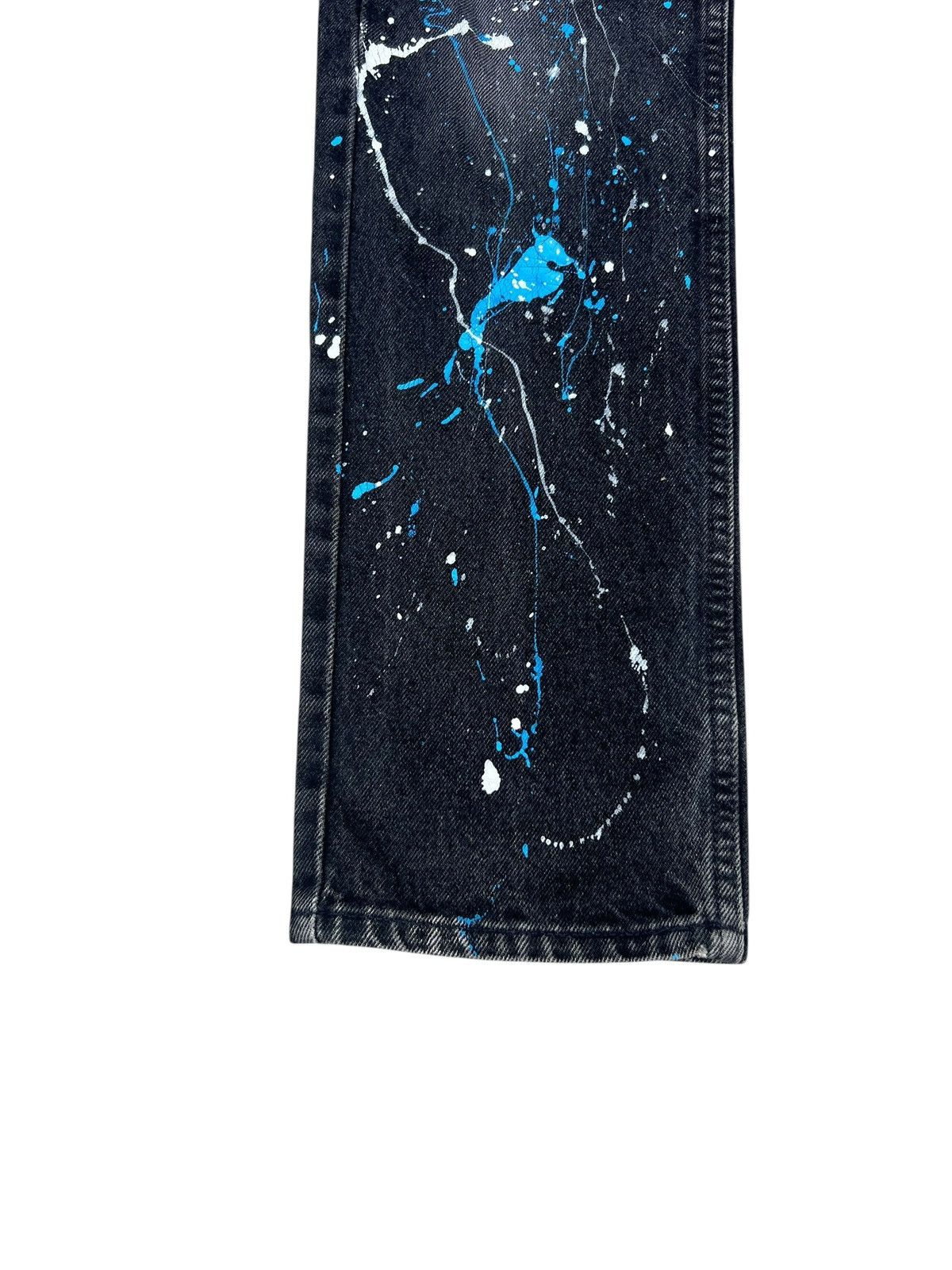 Levi's 1994 Levi’s 505 Fade Black Denim Orange Tab Painter Jeans Size US 29 - 10 Thumbnail