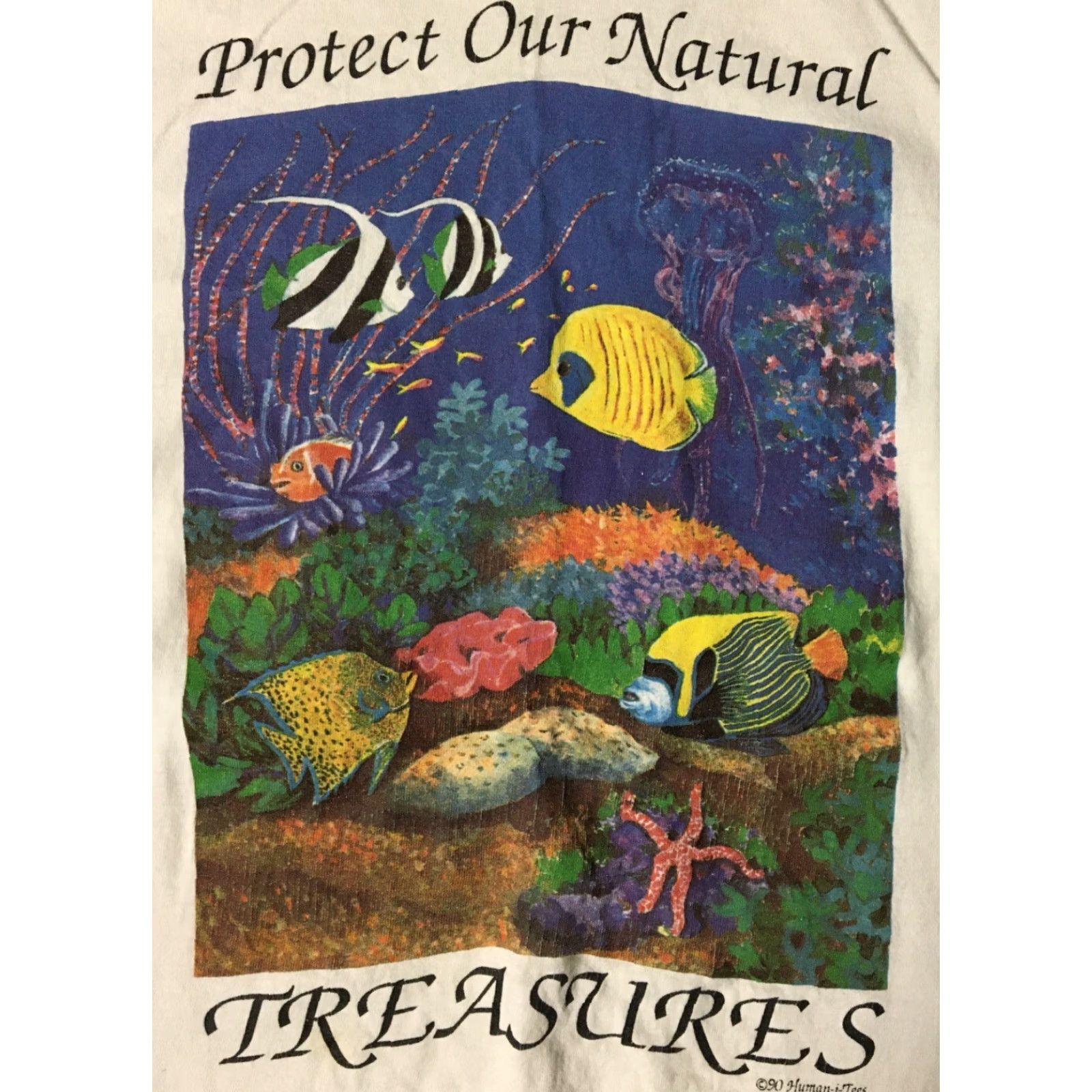 Vintage VINTAGE 90s Protect Our Ocean Faded Shirt XXL Single Stitch USA Nature Art Grunge Size US XXL / EU 58 / 5 - 2 Thumbnail