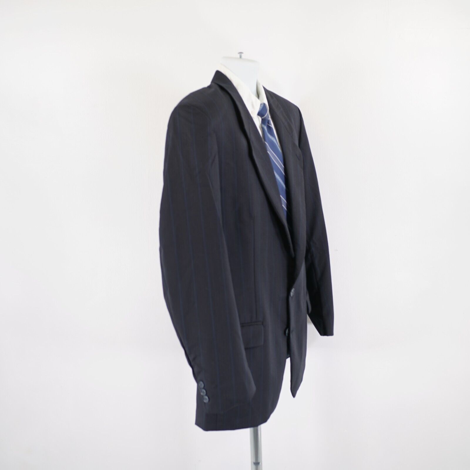 Yves Saint Laurent Yves Saint Laurent Wool Blue Check Striped 2 Button Suit Jac Size 42R - 7 Thumbnail