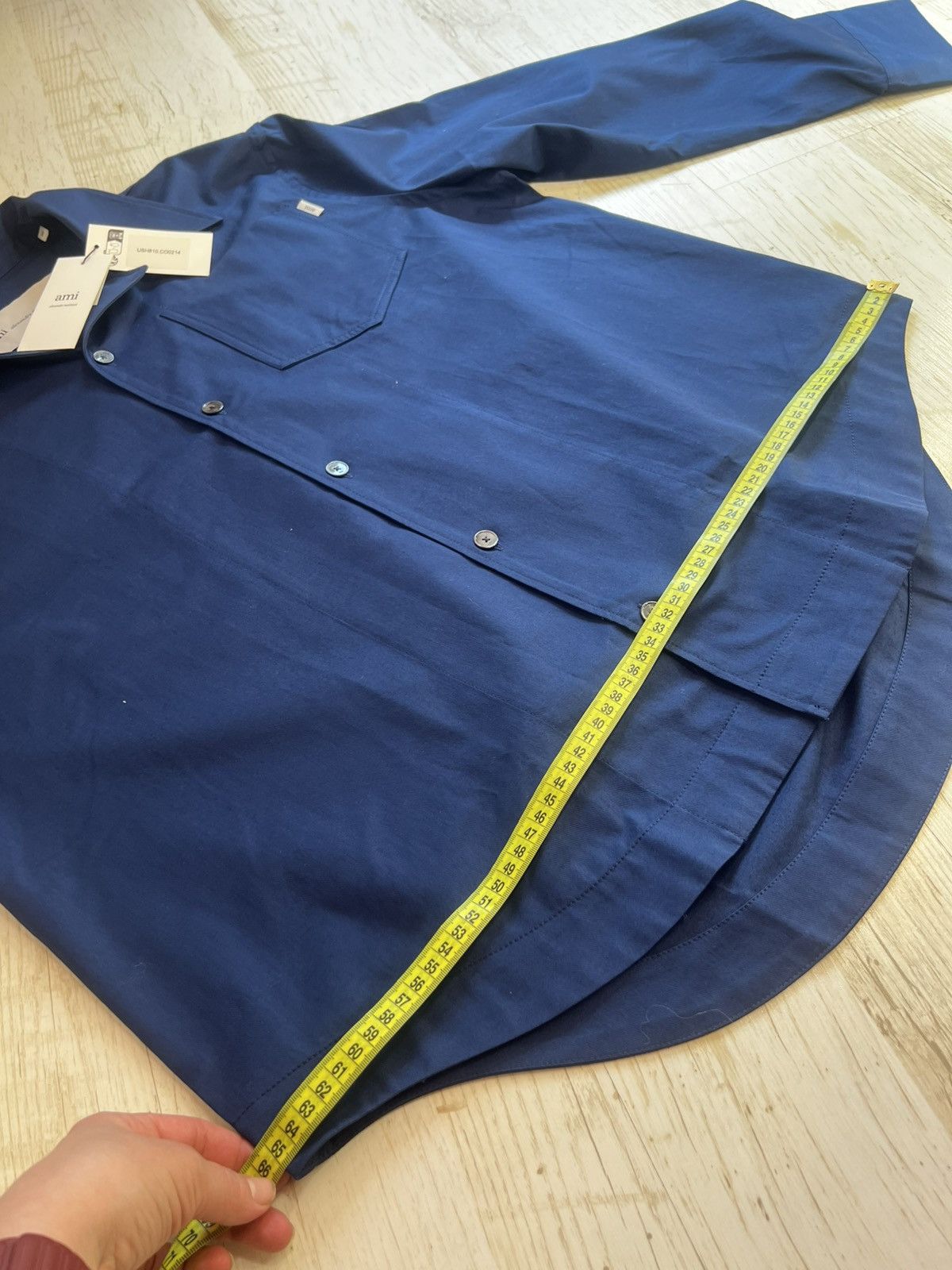 AMI Ami Oversized Cotton Shirt Dark Navy Pocket Unisex Size M Size US M / EU 48-50 / 2 - 14 Thumbnail