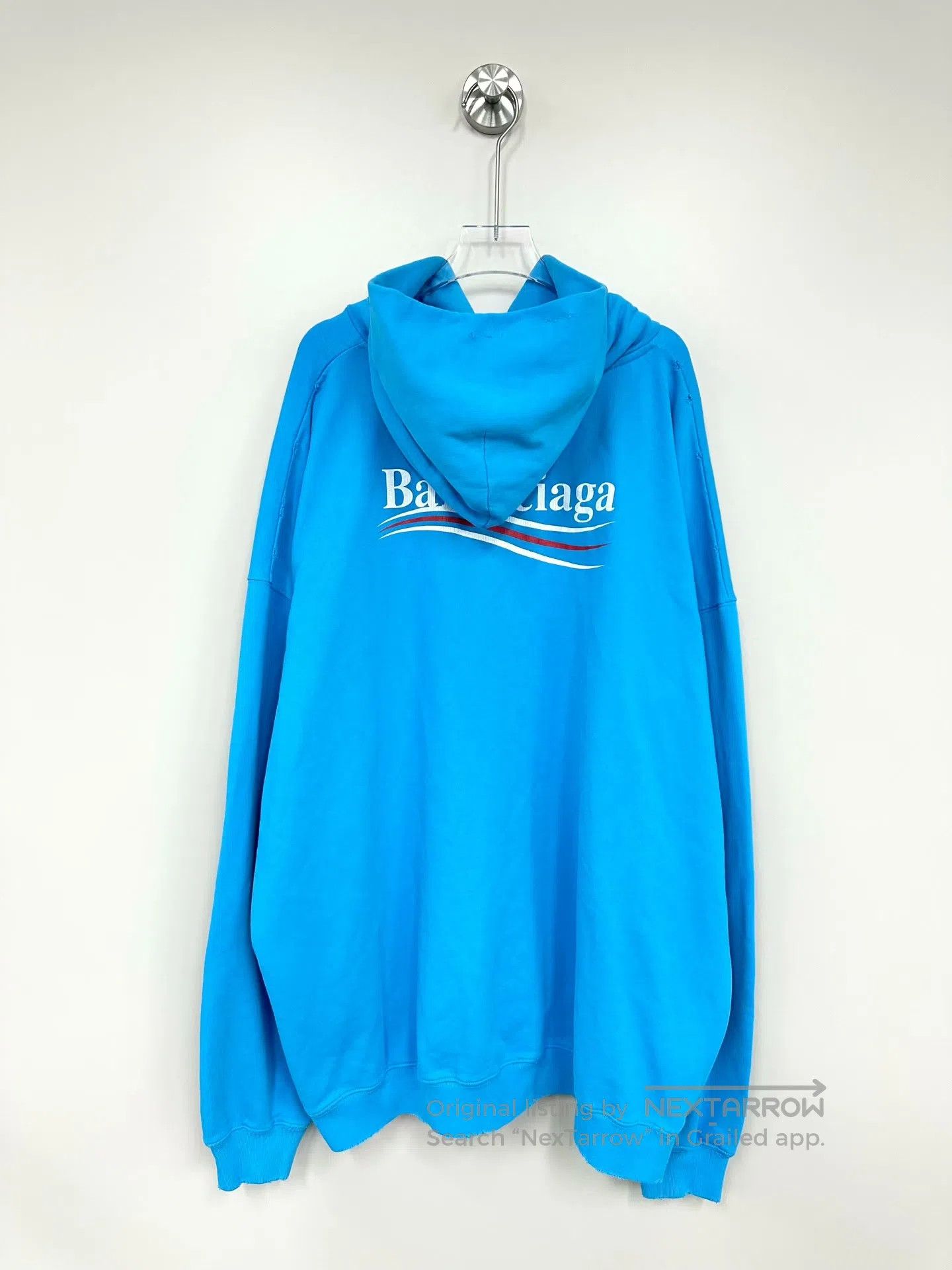 Balenciaga Balenciaga Blue Distressed Coke Logo Hooded Sweatshirt| Size US XS / EU 42 / 0 - 2 Thumbnail
