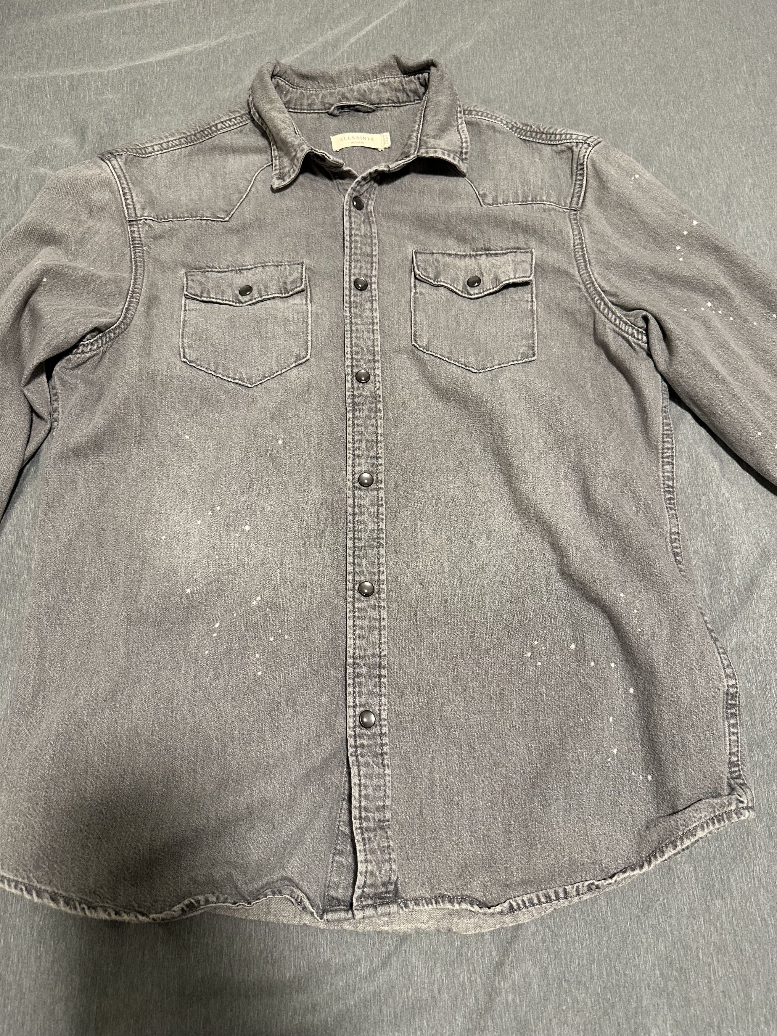 all saints grey denim shirt