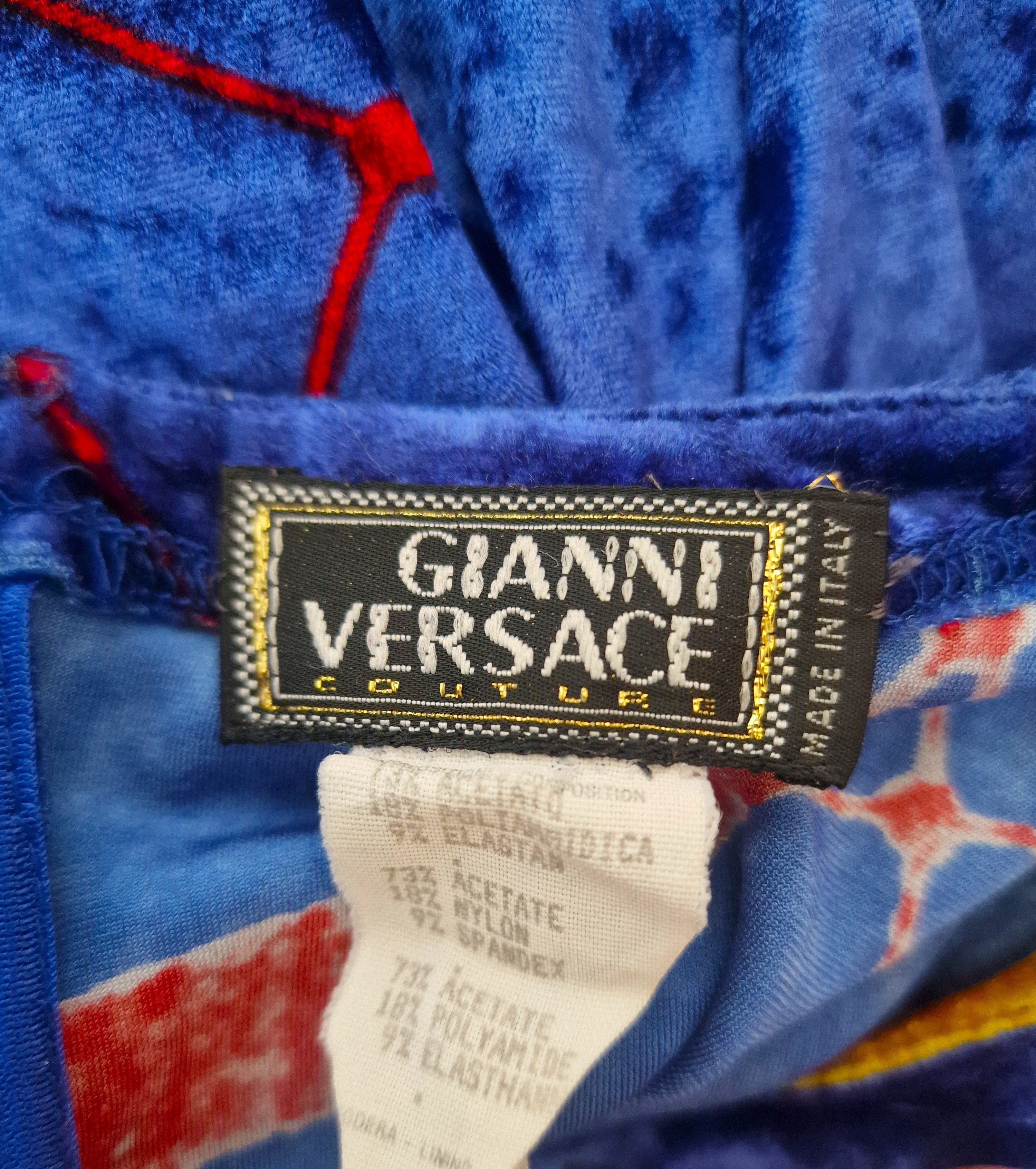 Versace Gianni Versace Couture Blue Geometric Medium Evening Dress Size M / US 6-8 / IT 42-44 - 8 Thumbnail