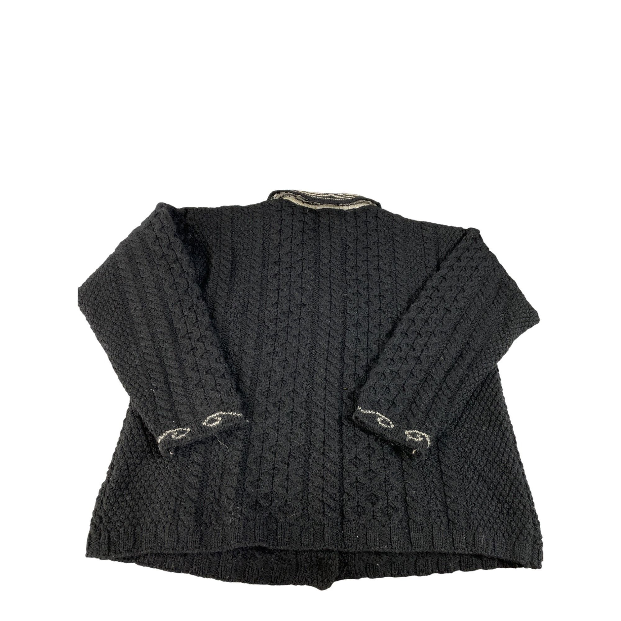 Aran Crafts Aran Crafts Womens Black Merino Wool Cable Knit Sweater L Vi Size L / US 10 / IT 46 - 9 Thumbnail