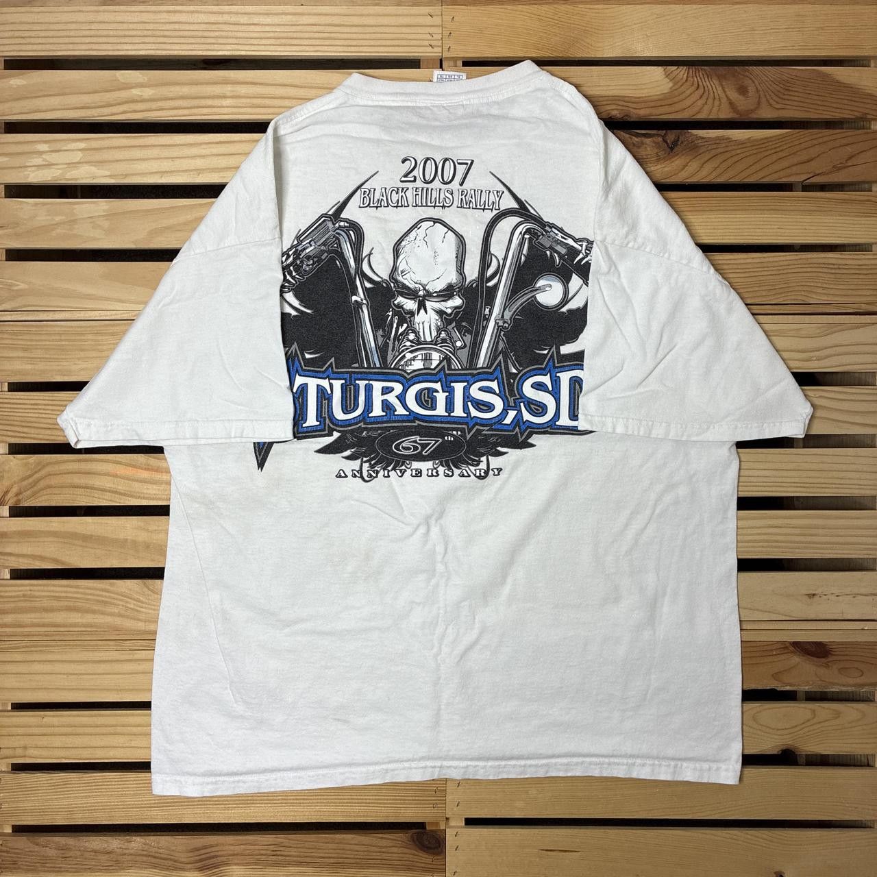 Delta Vintage Sturgis Rally 2007 White Biker Tee Size XL Size US XL / EU 56 / 4 - 2 Thumbnail