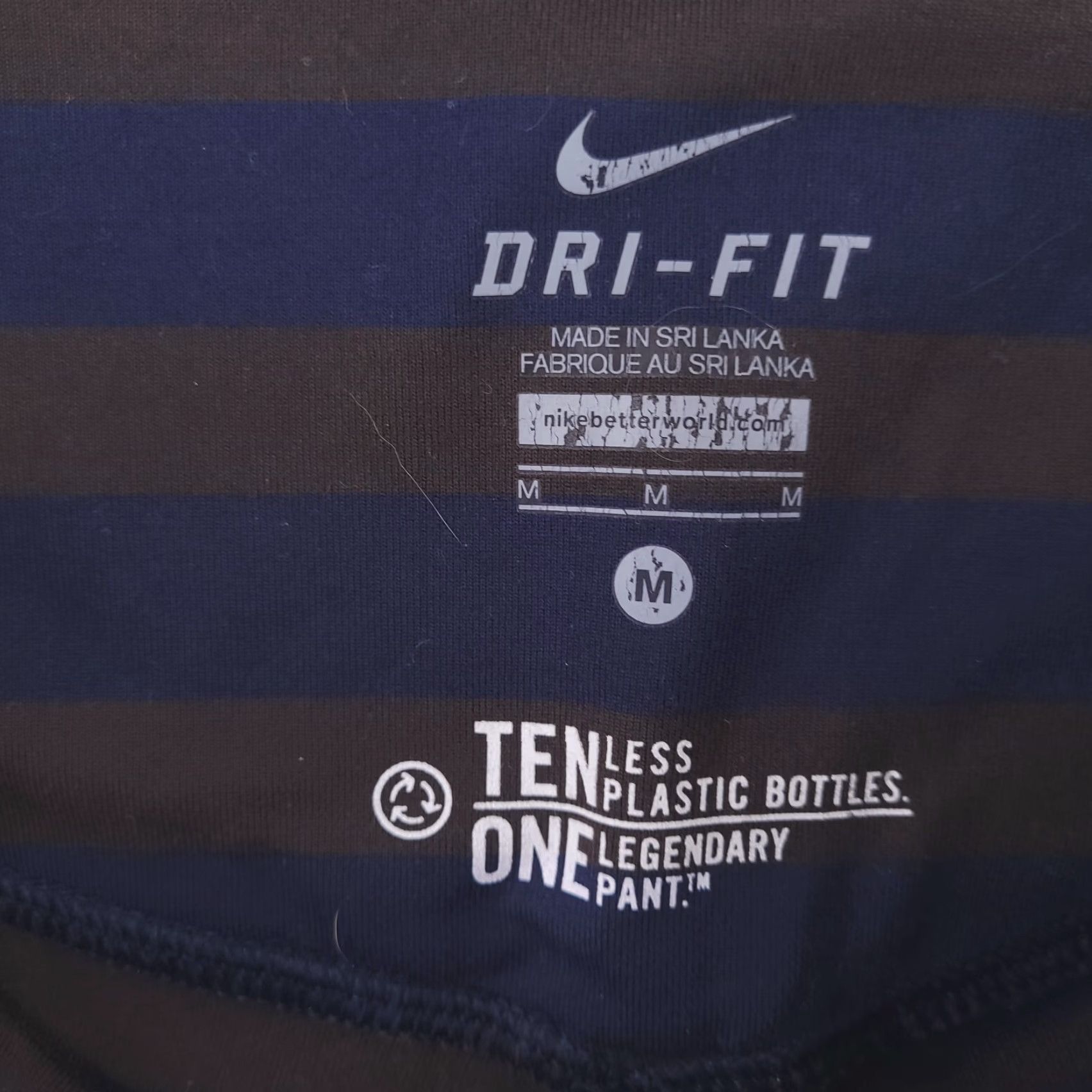 Nike Nike Pants Womens M Stripe Legging Dri Fit Knee Length Gym Blue Activewear Womens Size 32" / US 10 / IT 46 - 4 Thumbnail