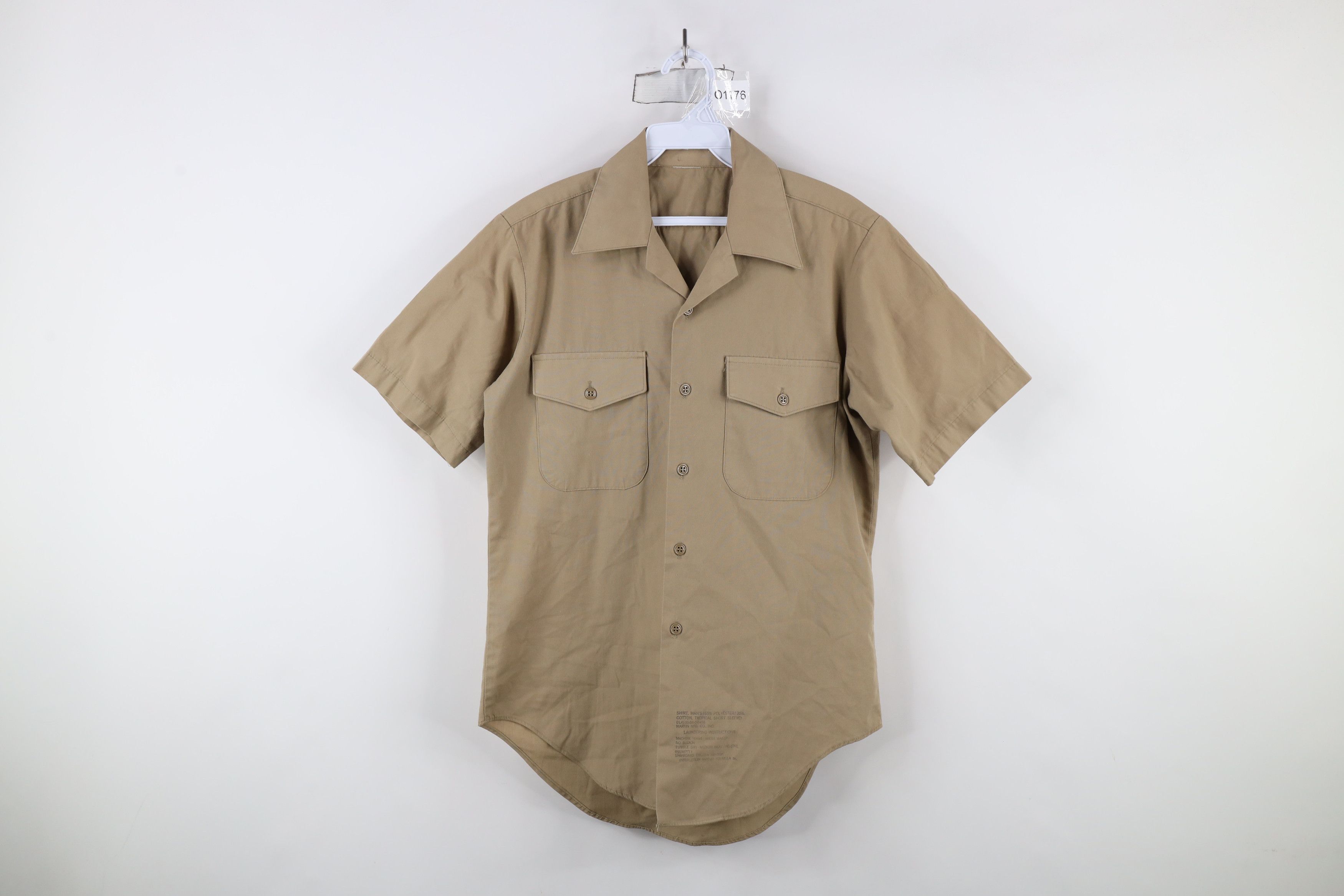Vintage Vintage 80s Military Short Sleeve Button Shirt Khaki USA Size US M / EU 48-50 / 2 - 1 Thumbnail
