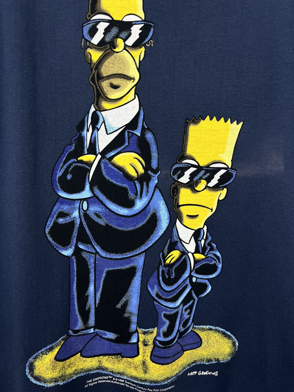 The Simpsons Vintage The Simpsons Men in Black y2k cartoon tee 1998 Size US L / EU 52-54 / 3 - 5 Thumbnail