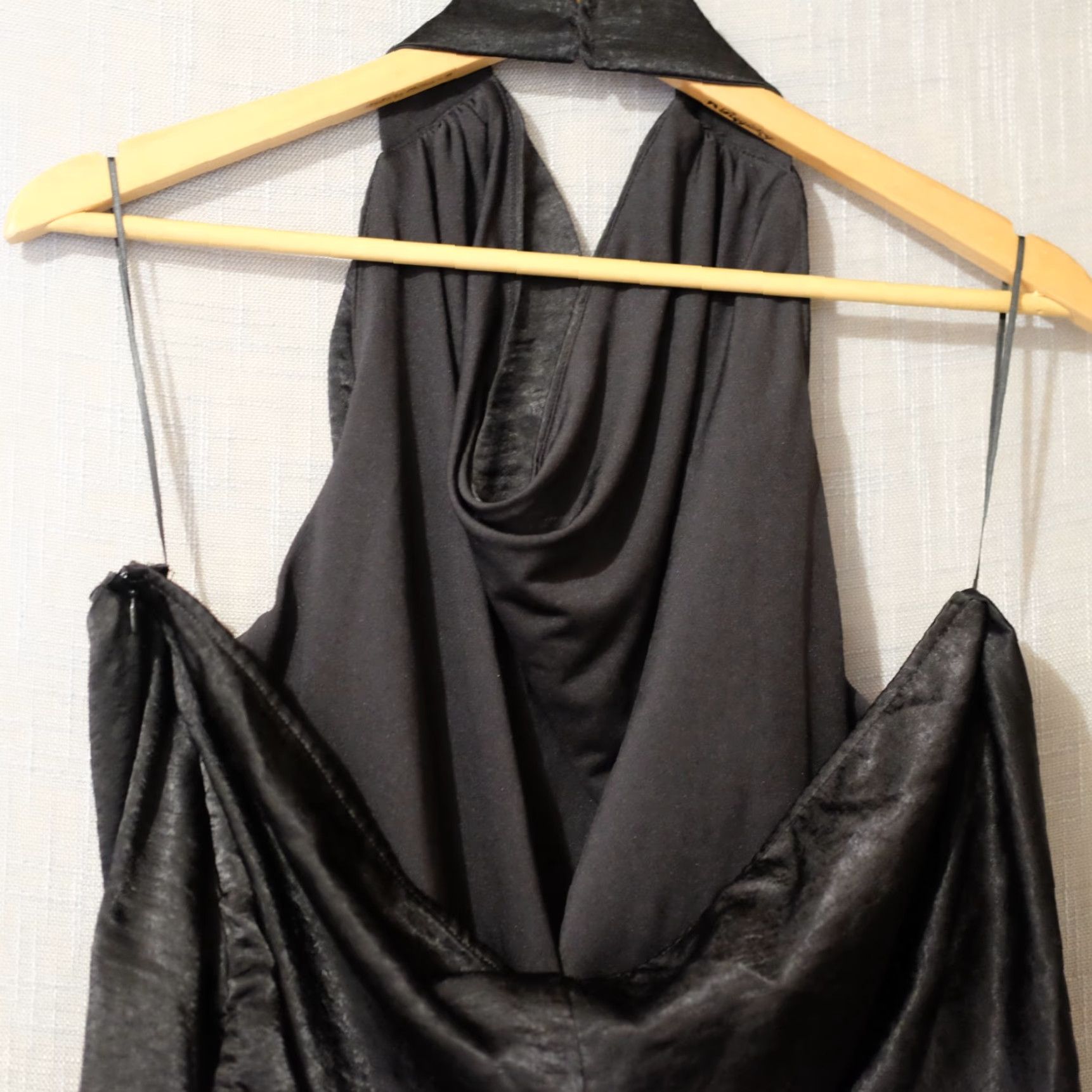 H&M NWT! H&M Black Halter Top Open Back Lightweight Satin Women's XXL Size XXL / US 16-18 / IT 52-54 - 5 Thumbnail