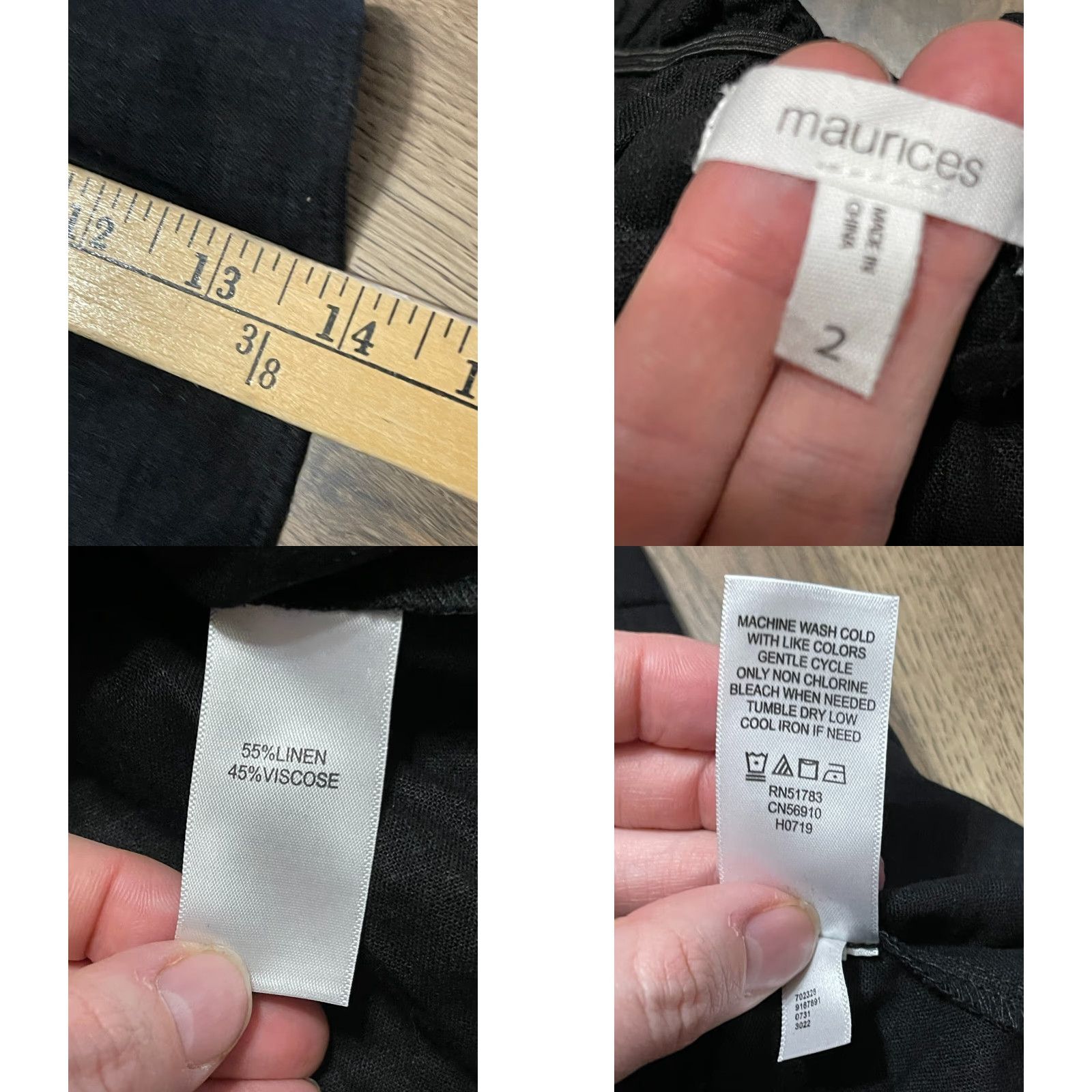 Vintage Maurices Shirt Women's 2 Black Off Shoulder Short Sleeve Tie on Sleeve Smocked T-Shirt Vintage No Size XS / US 0-2 / IT 36-38 - 8 Thumbnail