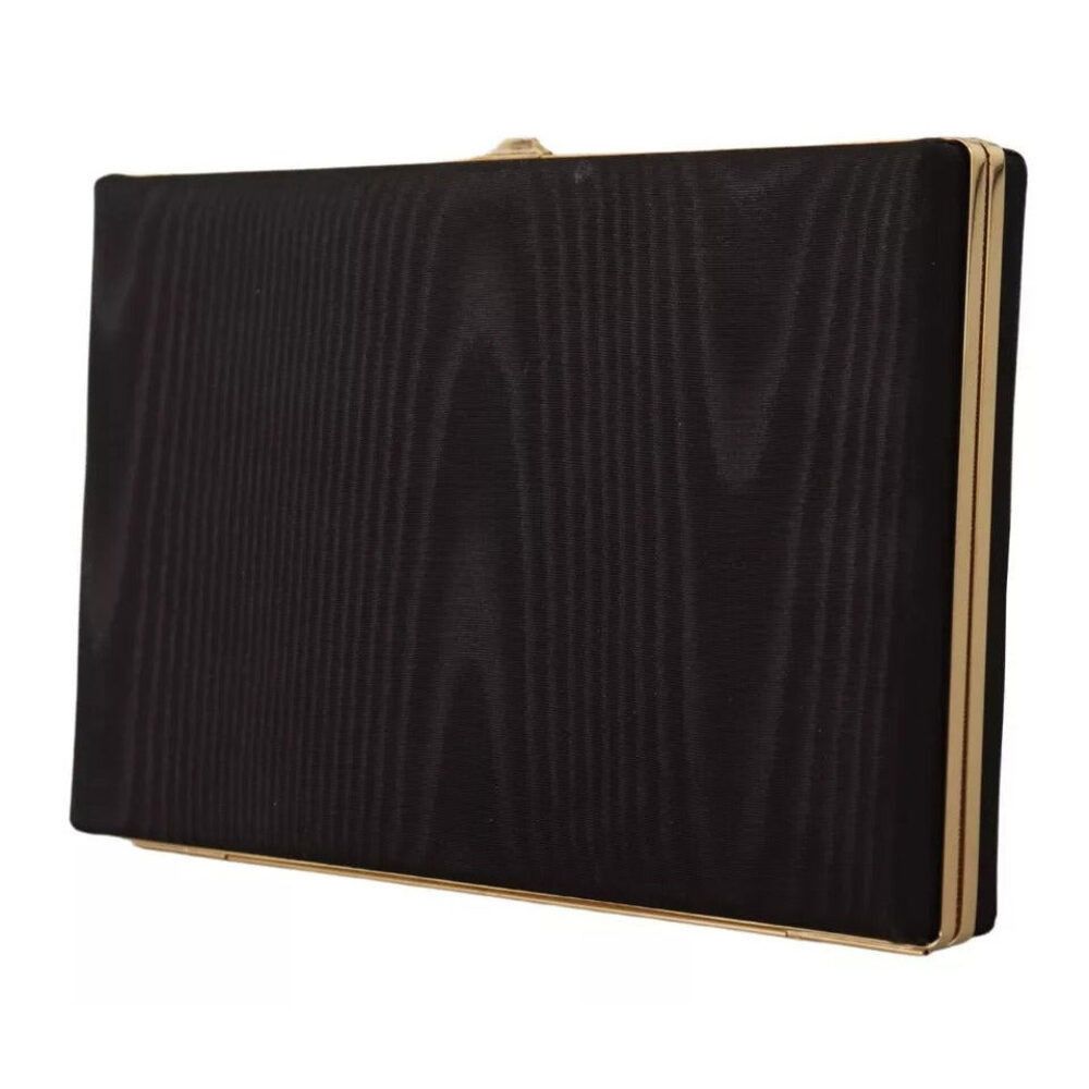 Dolce & Gabbana Dolce & Gabbana Black Silk Gold Frame Clutch Evening Party P Size ONE SIZE - 2 Thumbnail
