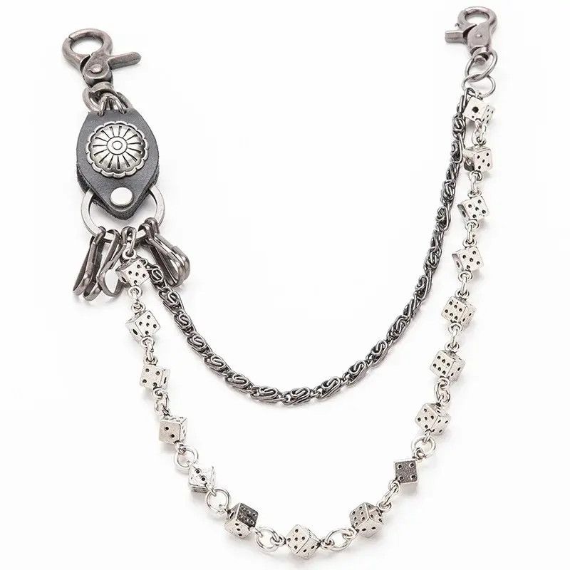 Vintage 2 layers Alloy Solid Dice Wallet Chain Size ONE SIZE - 1 Thumbnail